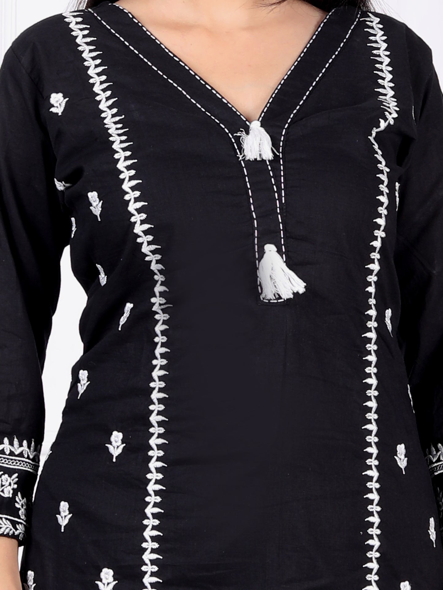 Black Chikankari Suit Set