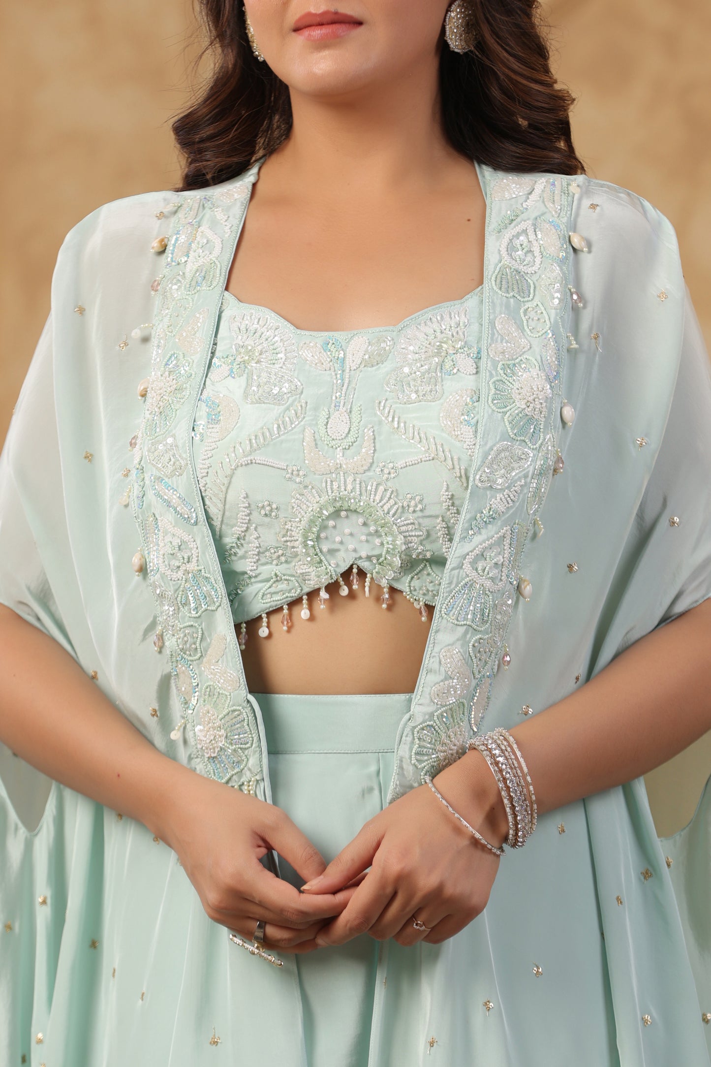 Sea Green Indo-western