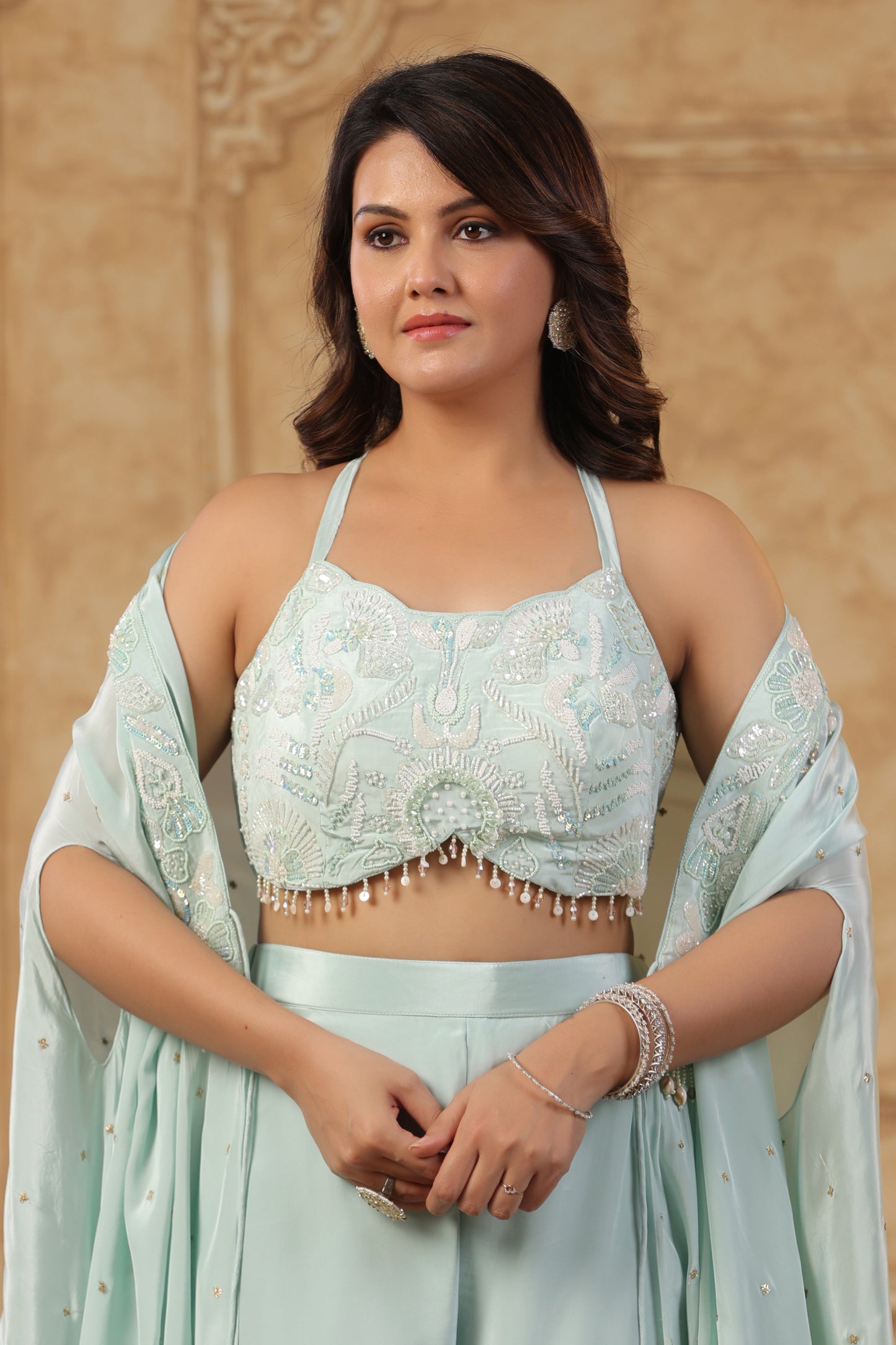 Sea Green Indo-western
