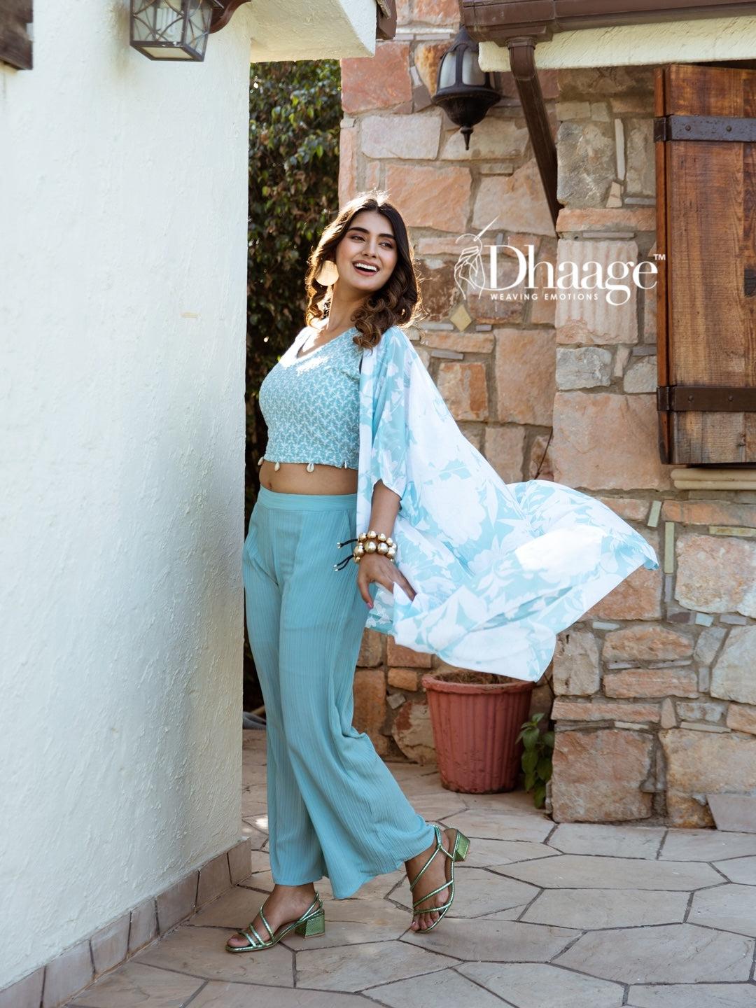 Blue Embroidery Coord Set
