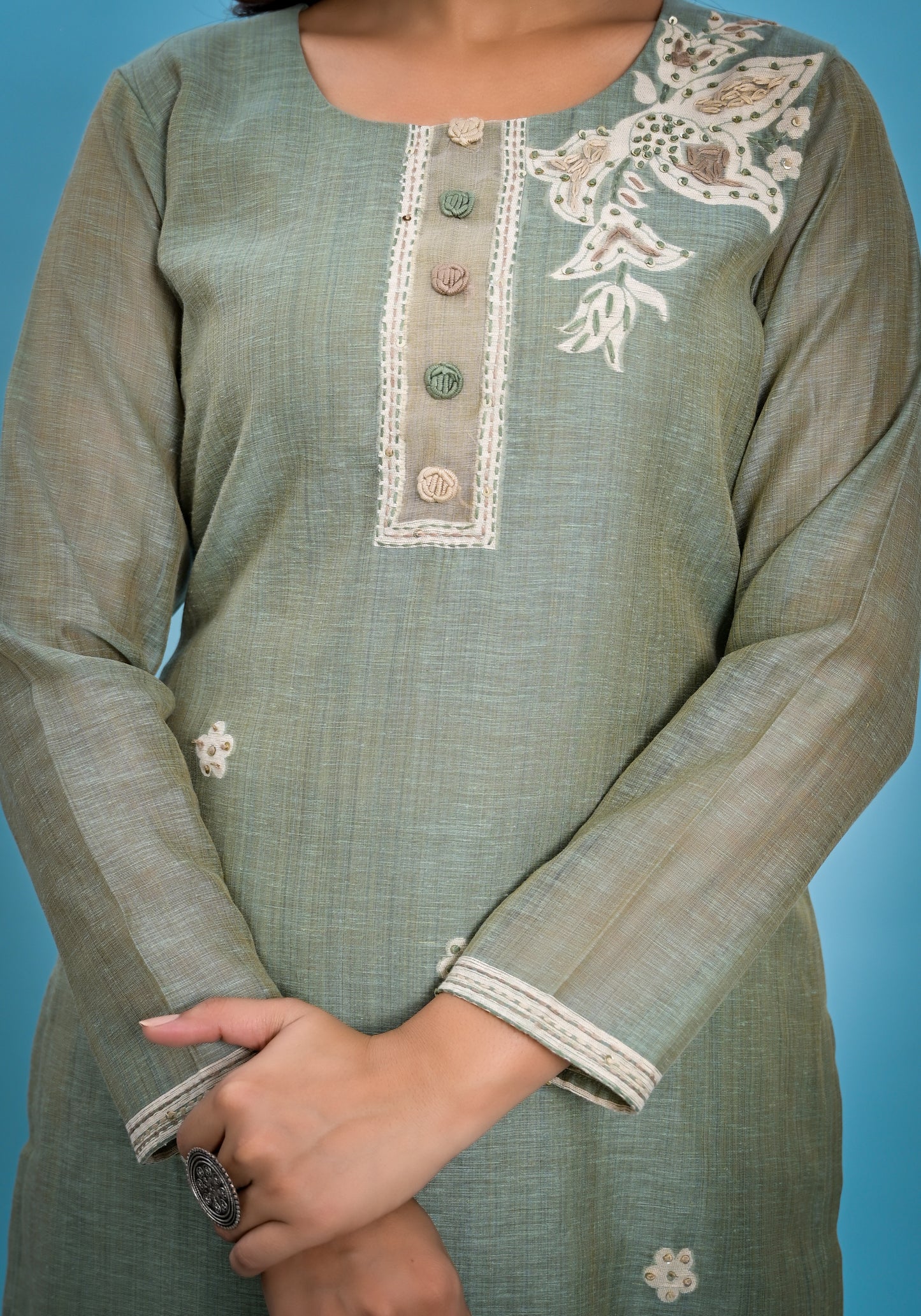 Pure Silk Jamdhani Suit Set