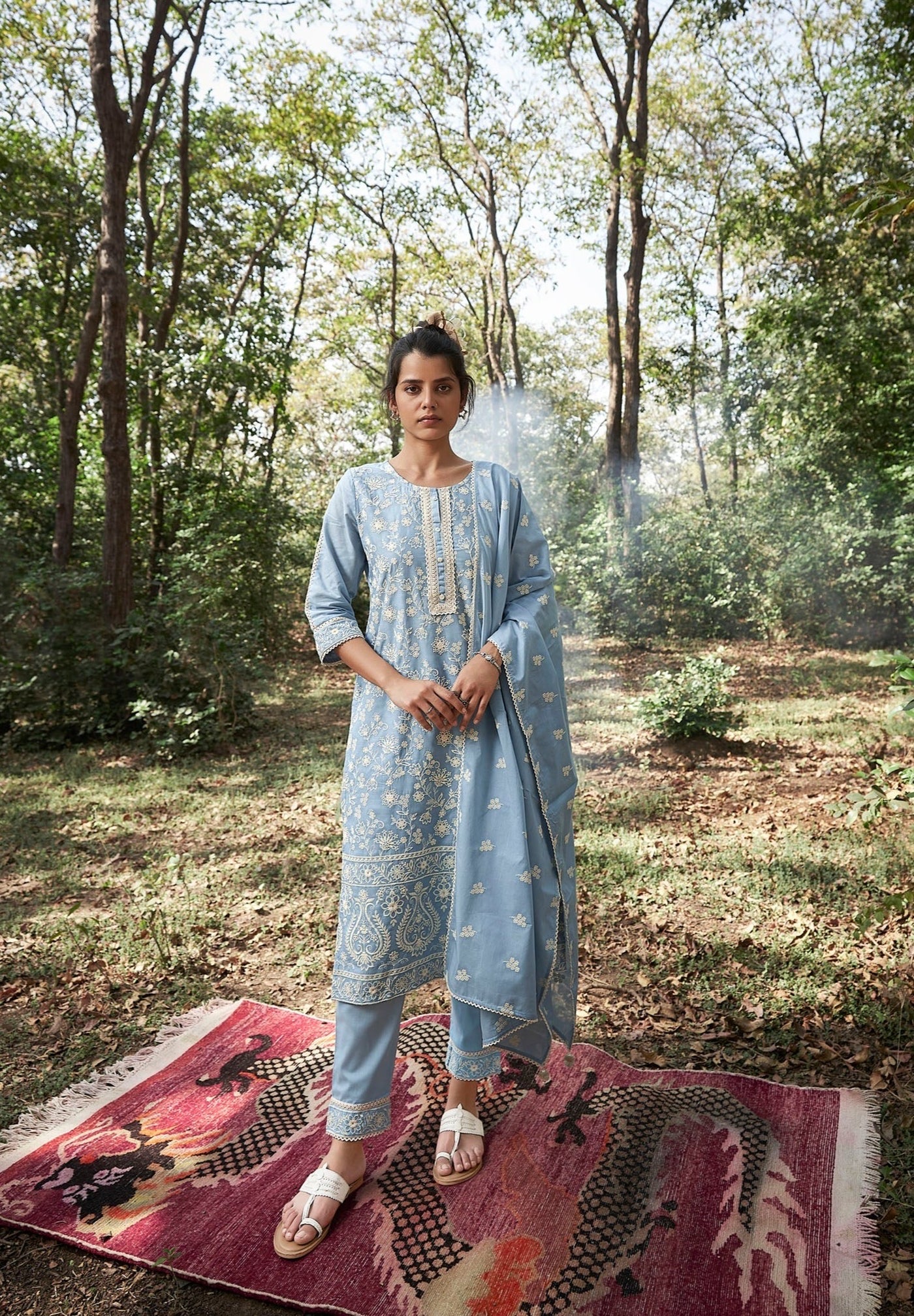 Blue Soft Cotton Kurta Set