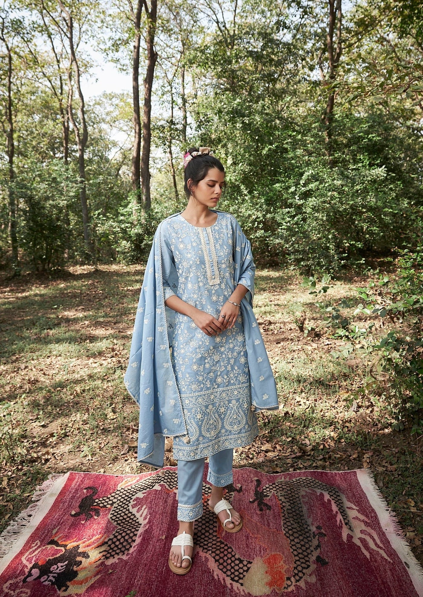 Blue Soft Cotton Kurta Set