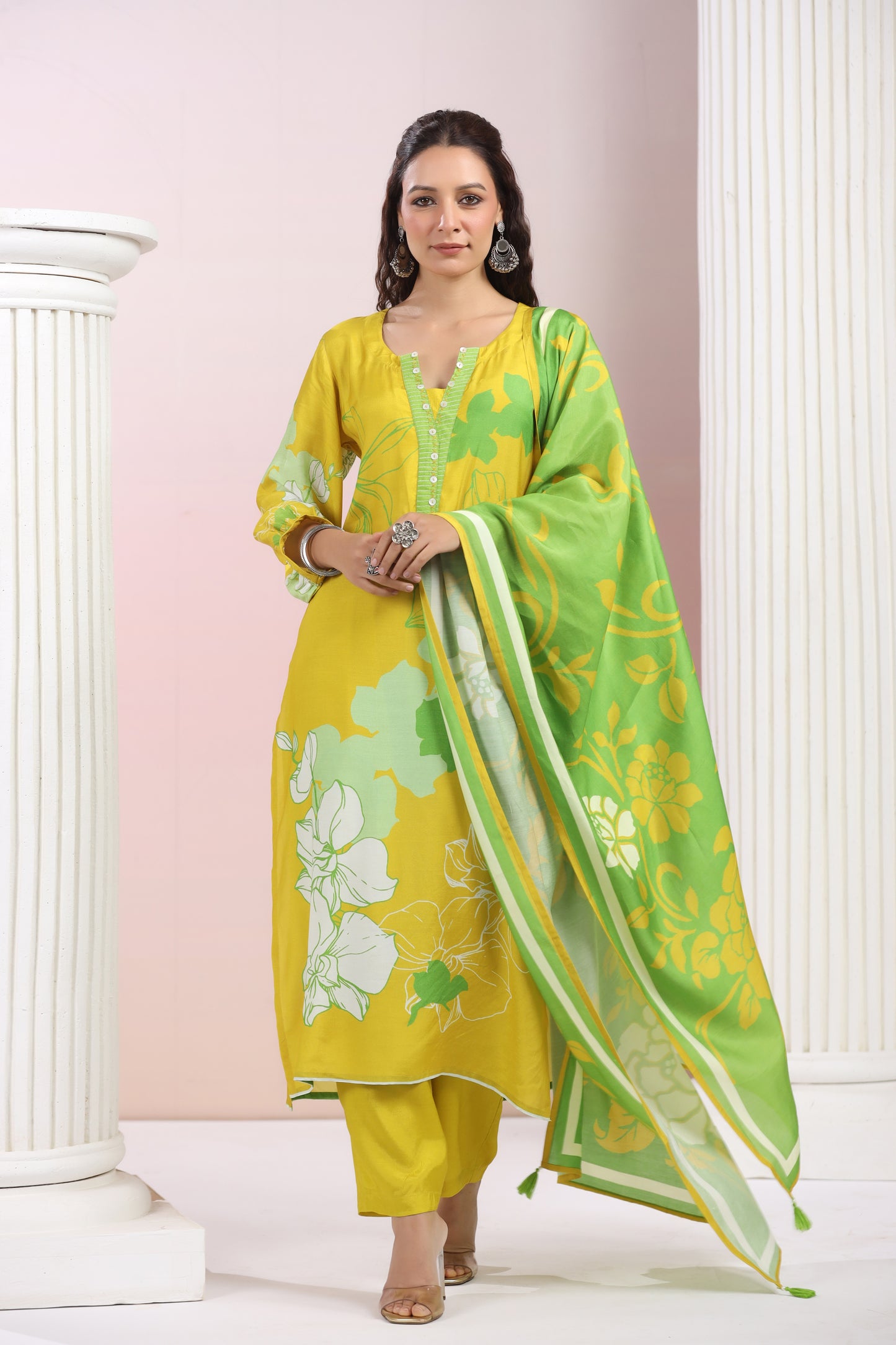 Floral Breeze Crepe Suit Set