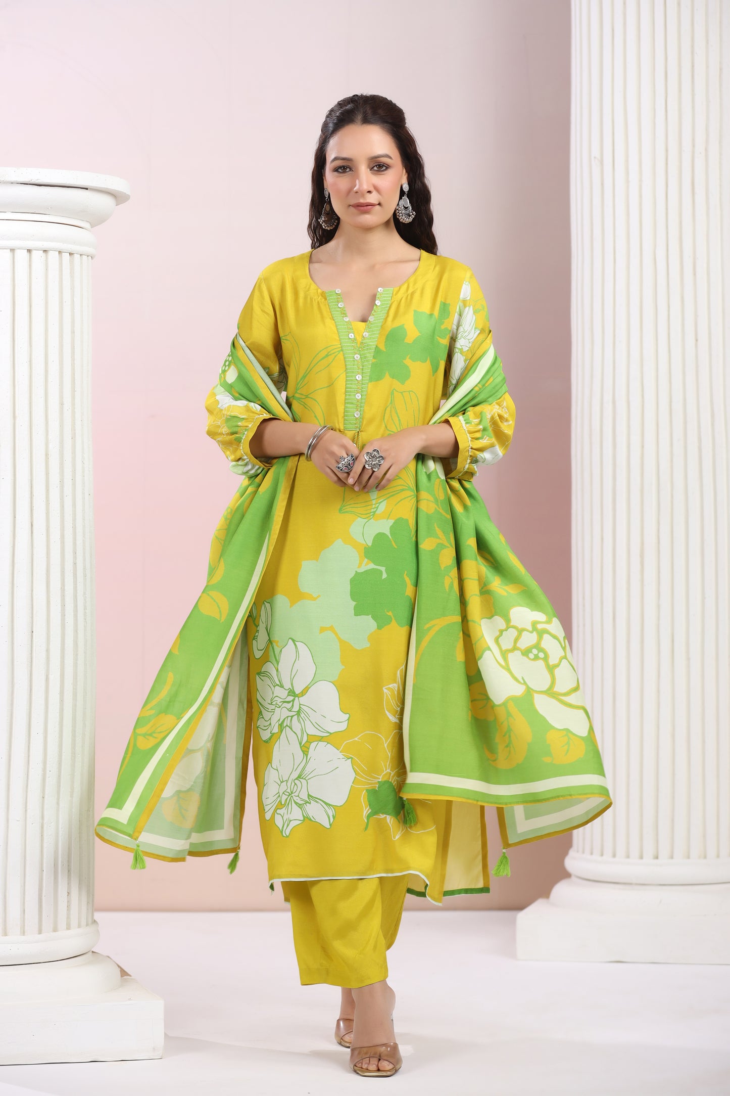 Floral Breeze Crepe Suit Set