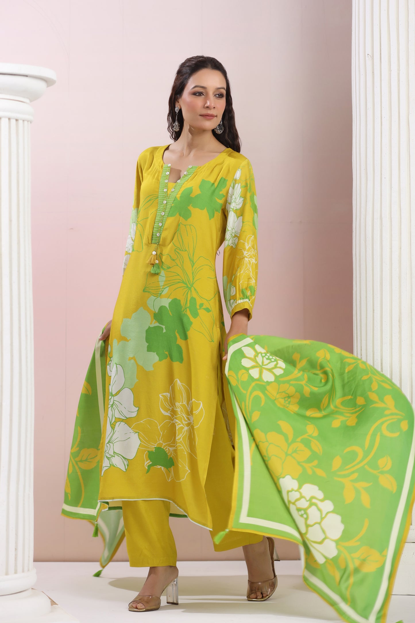 Floral Breeze Crepe Suit Set