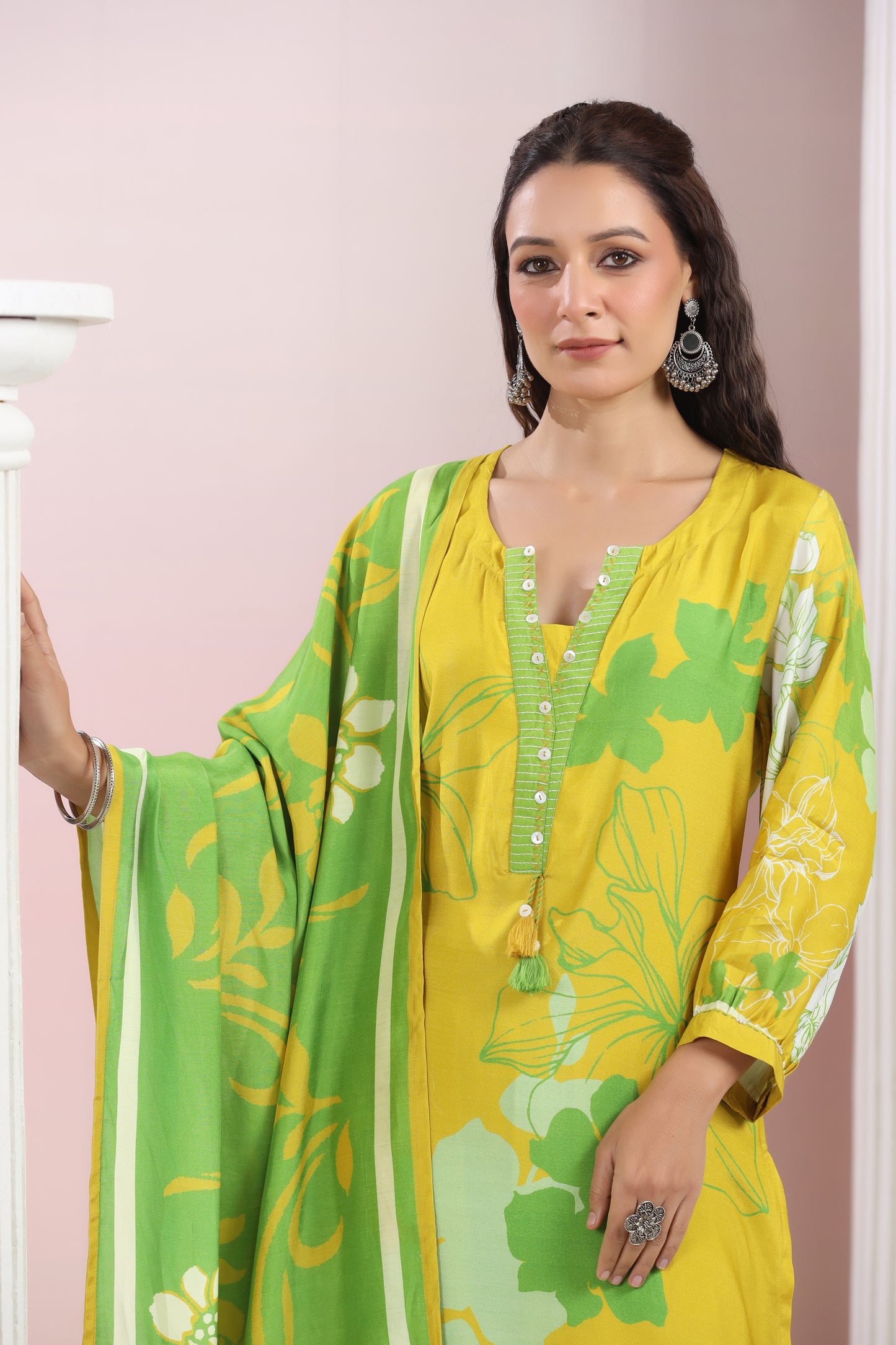 Floral Breeze Crepe Suit Set