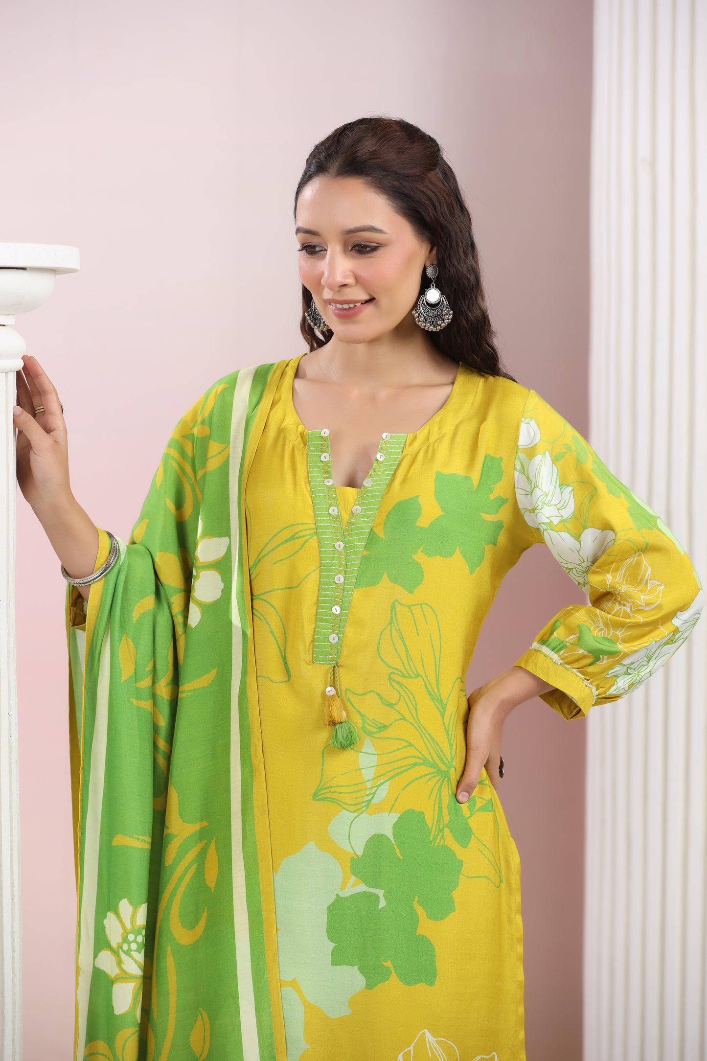 Floral Breeze Crepe Suit Set