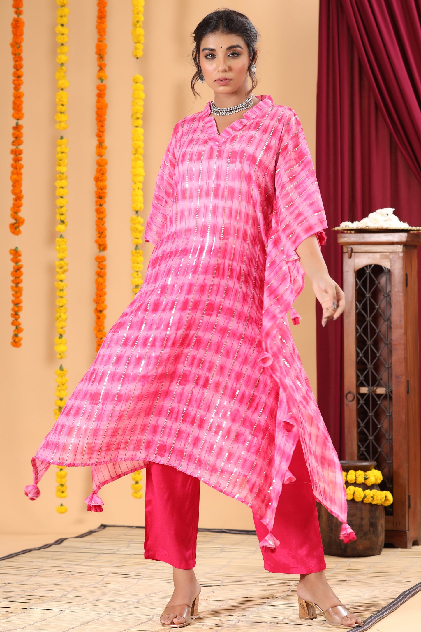 Ombre Sequence Kaftan Set - 2 Colors