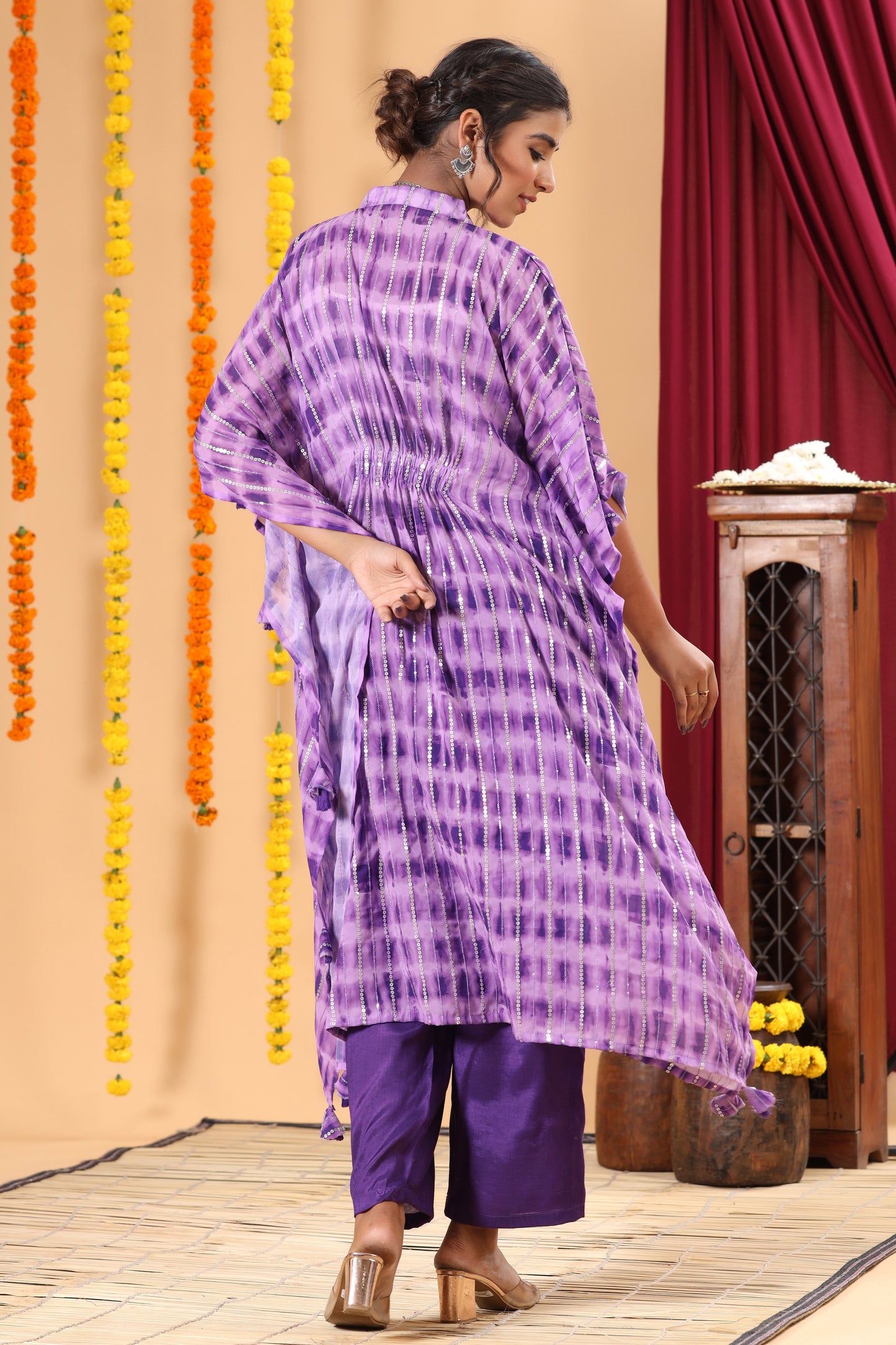 Ombre Sequence Kaftan Set - 2 Colors