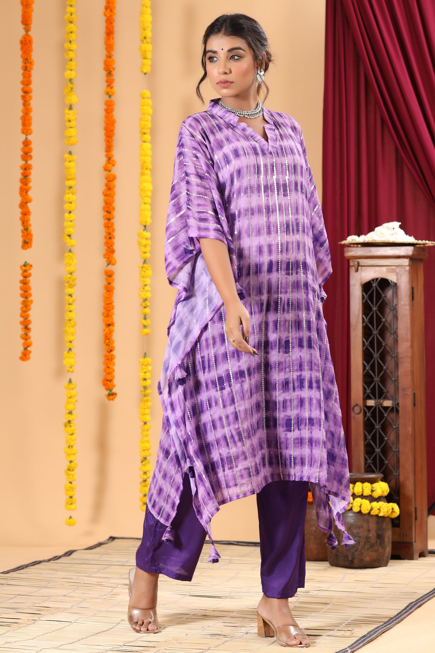 Ombre Sequence Kaftan Set - 2 Colors