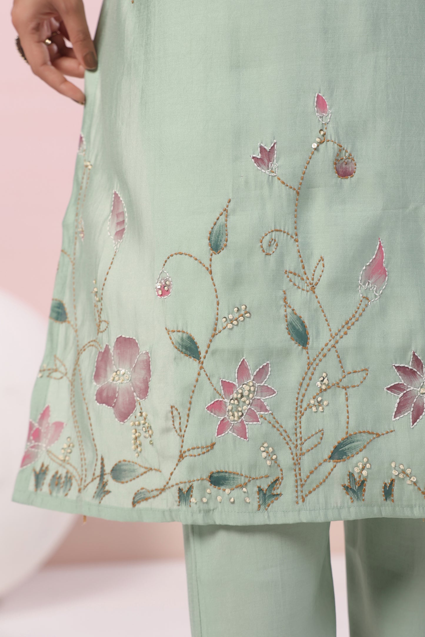 Thread Embroidered Suit Set