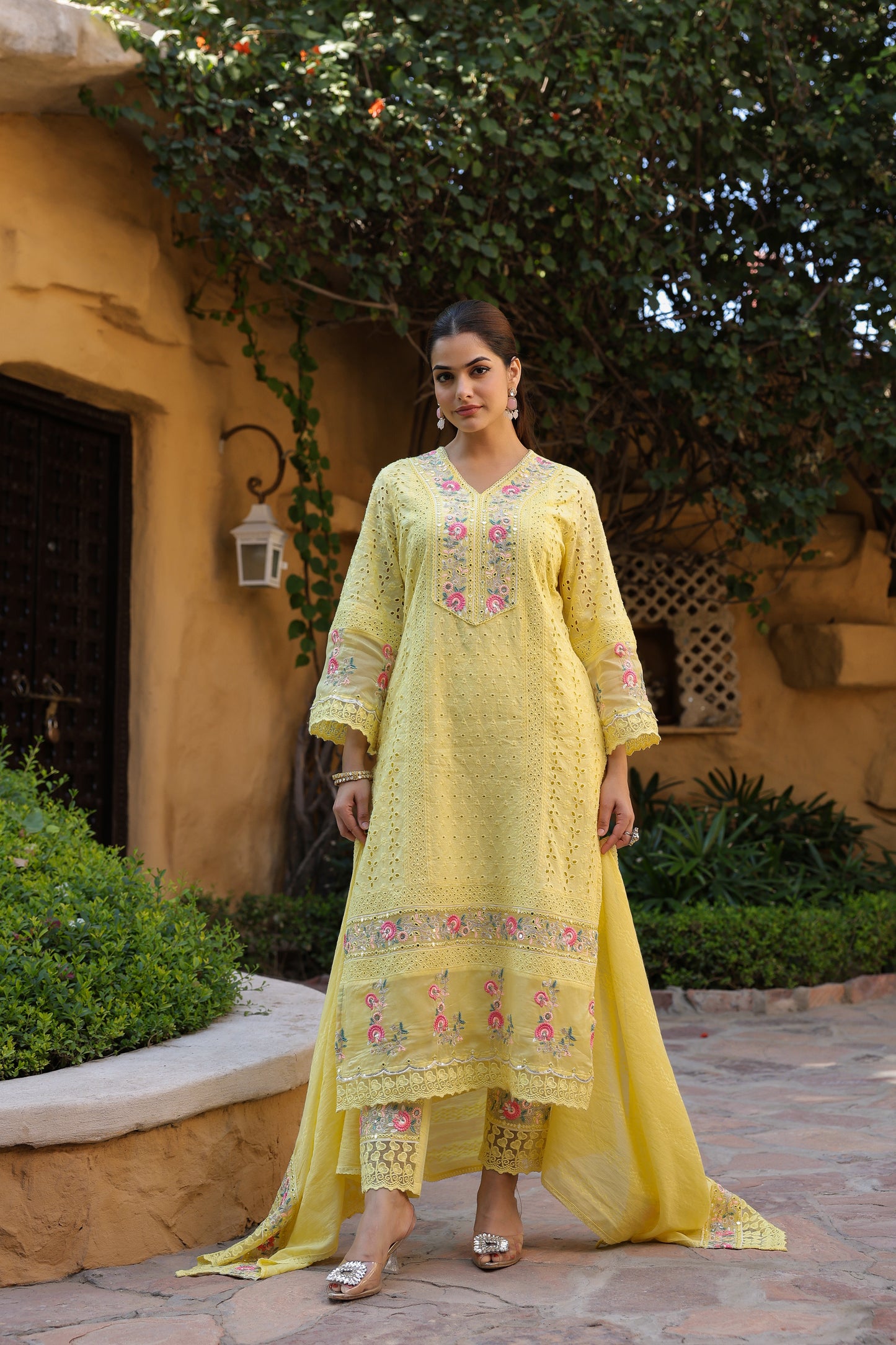 Pastel Yellow Lucknowi Chikankari Suit