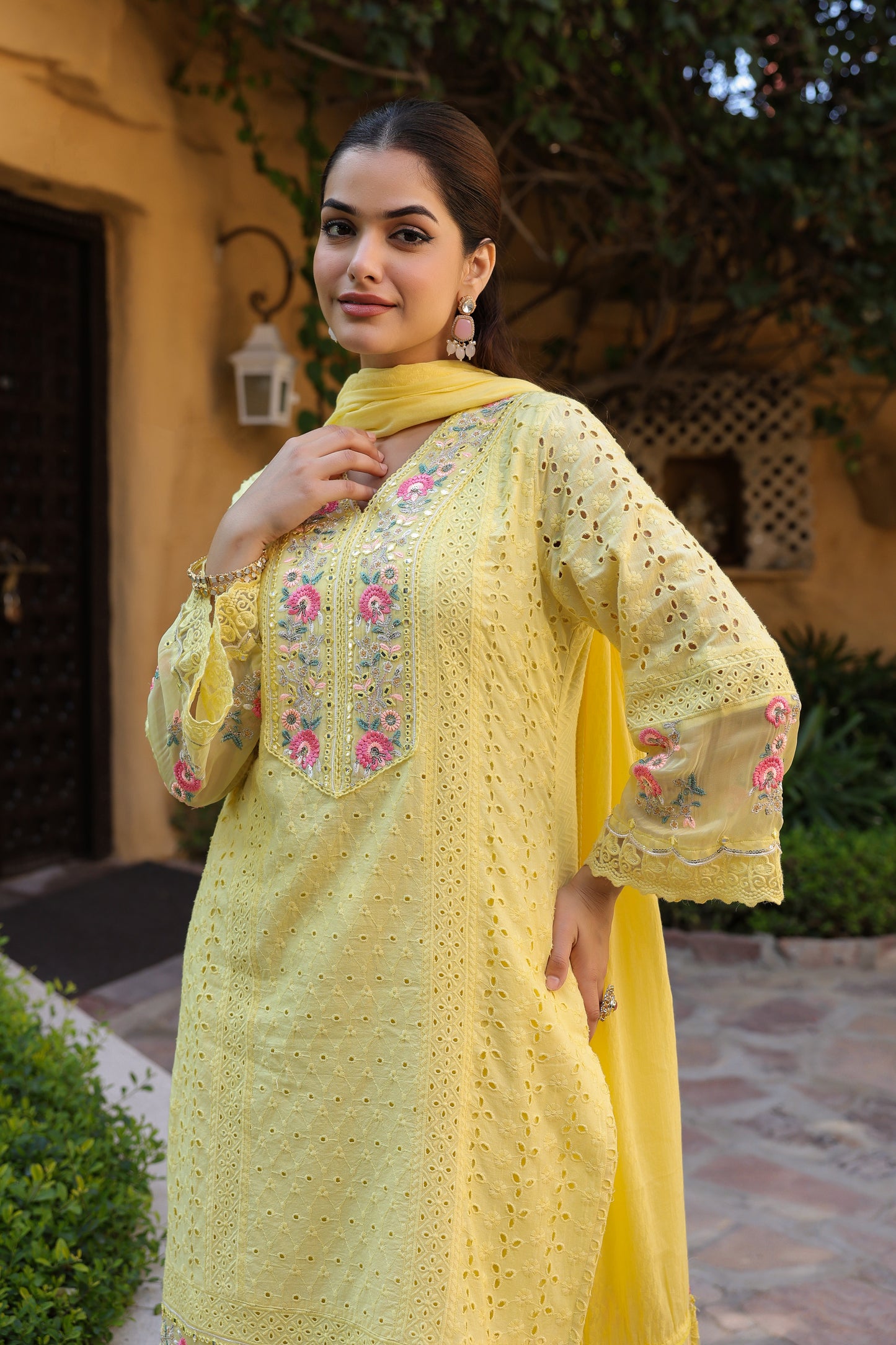 Pastel Yellow Lucknowi Chikankari Suit