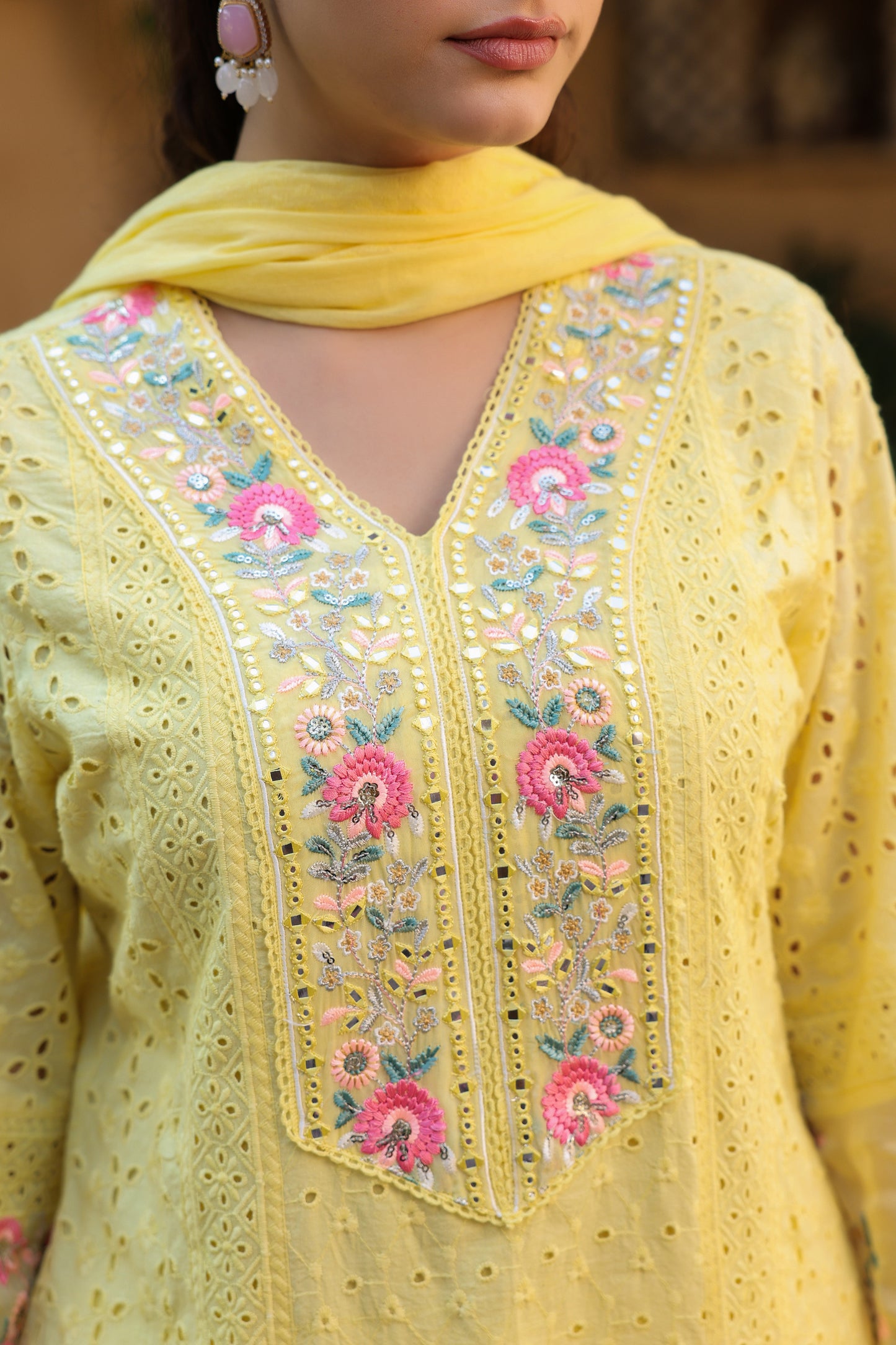 Pastel Yellow Lucknowi Chikankari Suit