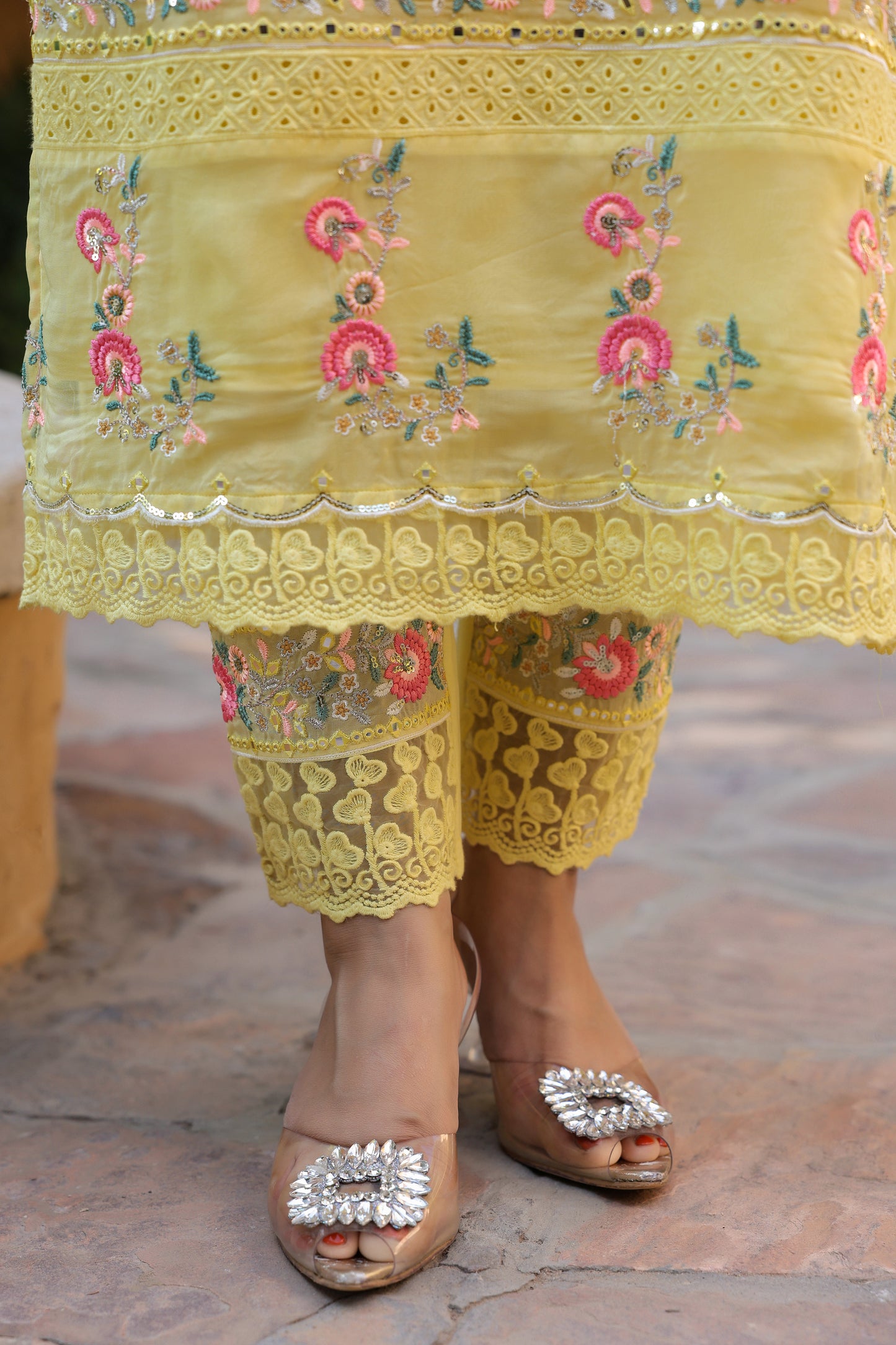 Pastel Yellow Lucknowi Chikankari Suit