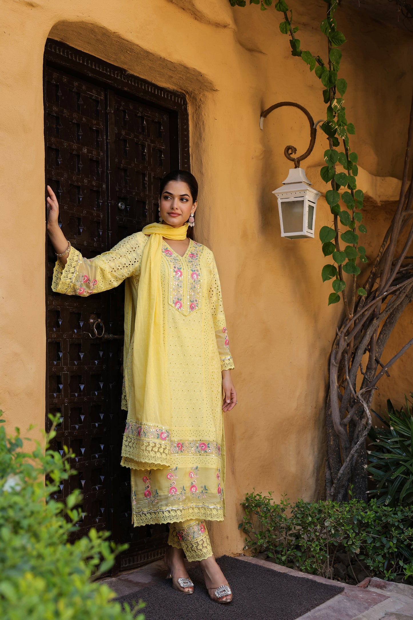 Pastel Yellow Lucknowi Chikankari Suit