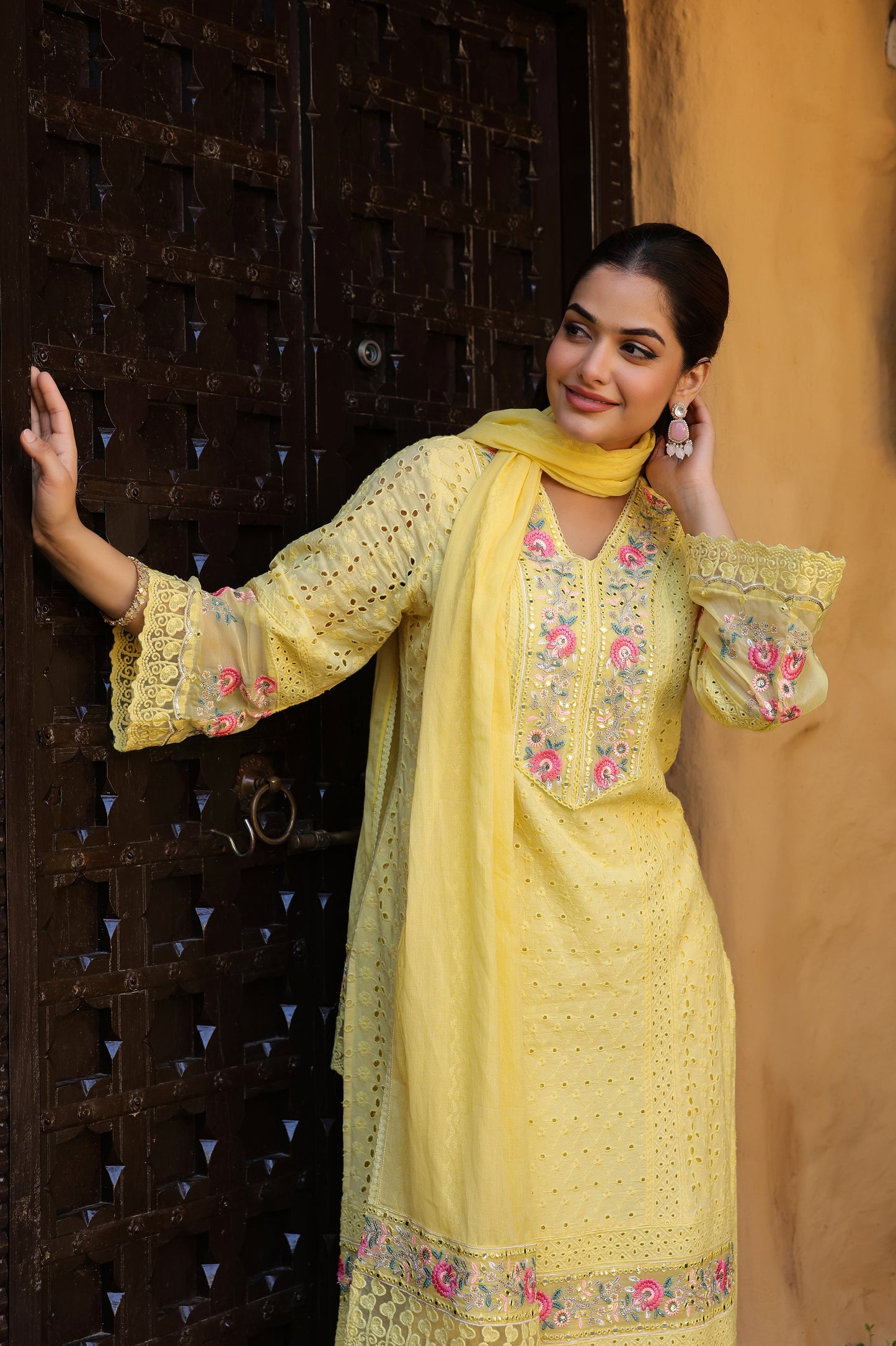 Pastel Yellow Lucknowi Chikankari Suit