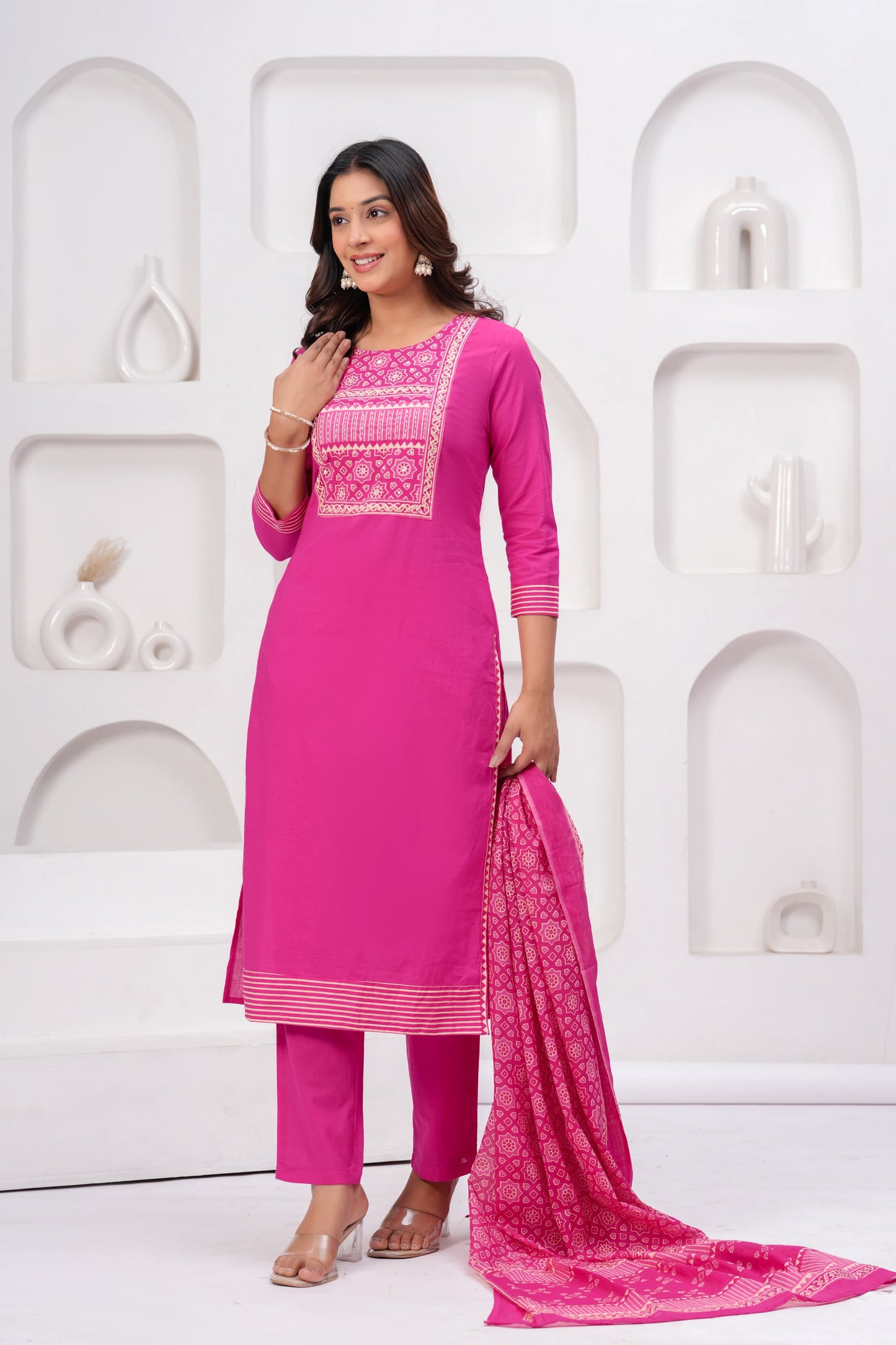 Gulab Geometric Cotton Suit Set