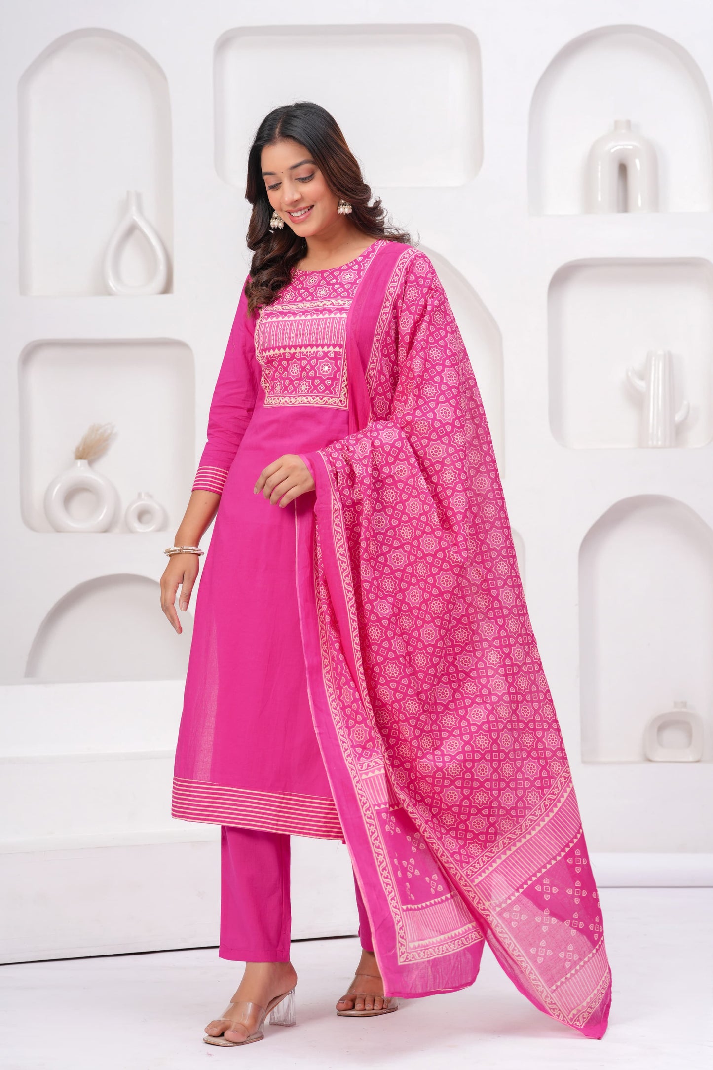 Gulab Geometric Cotton Suit Set