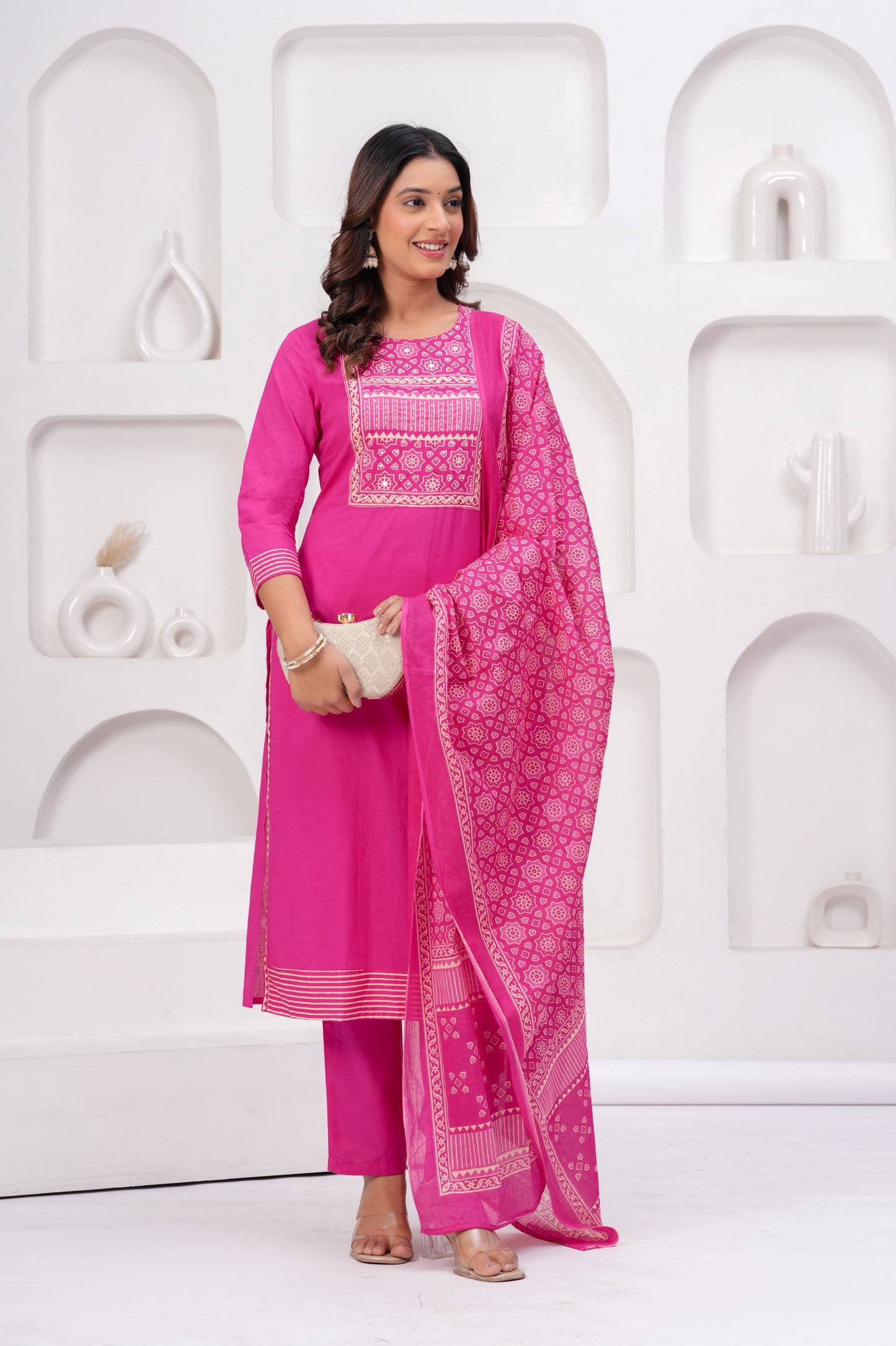 Gulab Geometric Cotton Suit Set
