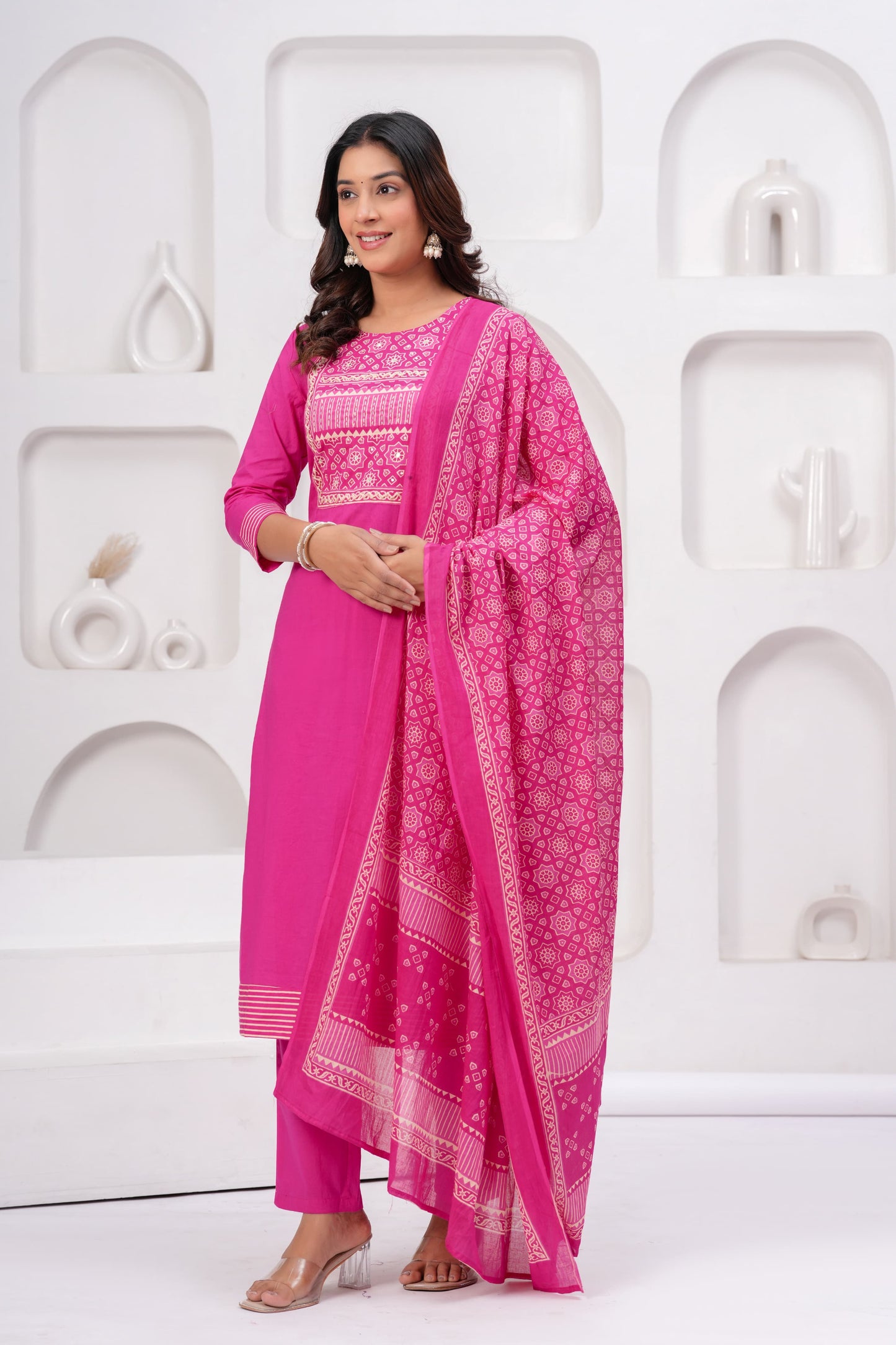 Gulab Geometric Cotton Suit Set