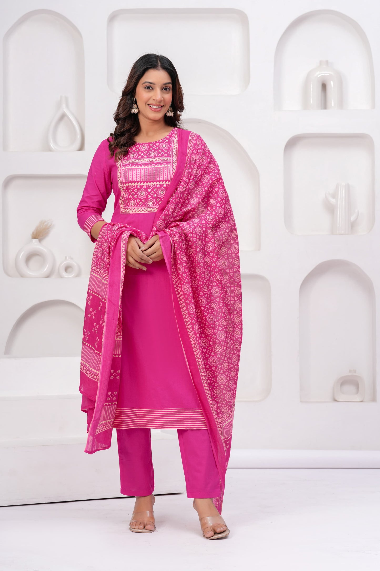 Gulab Geometric Cotton Suit Set
