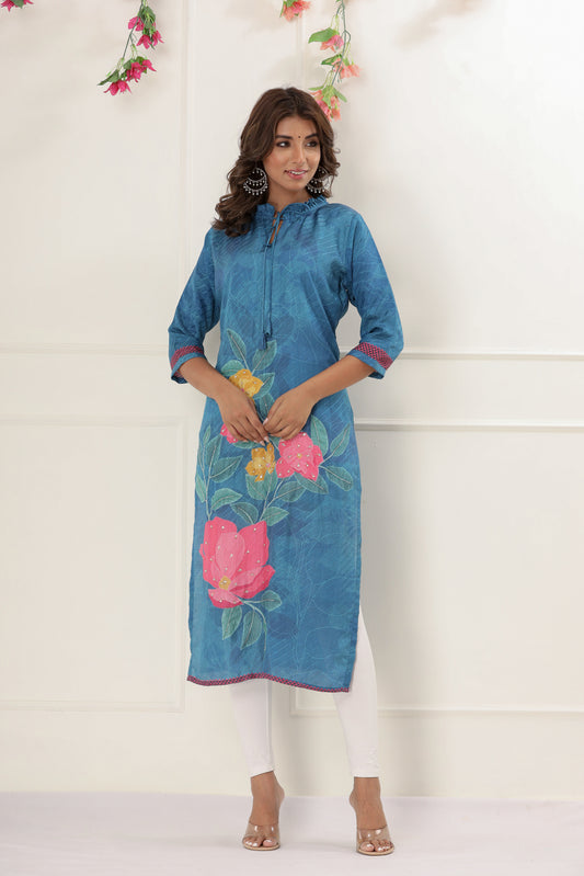 Floral Muslin Printed Kurta