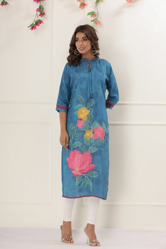 Floral Muslin Printed Kurta