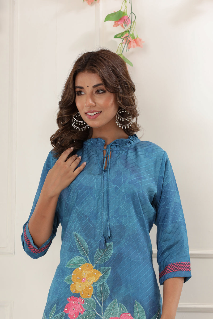 Floral Muslin Printed Kurta