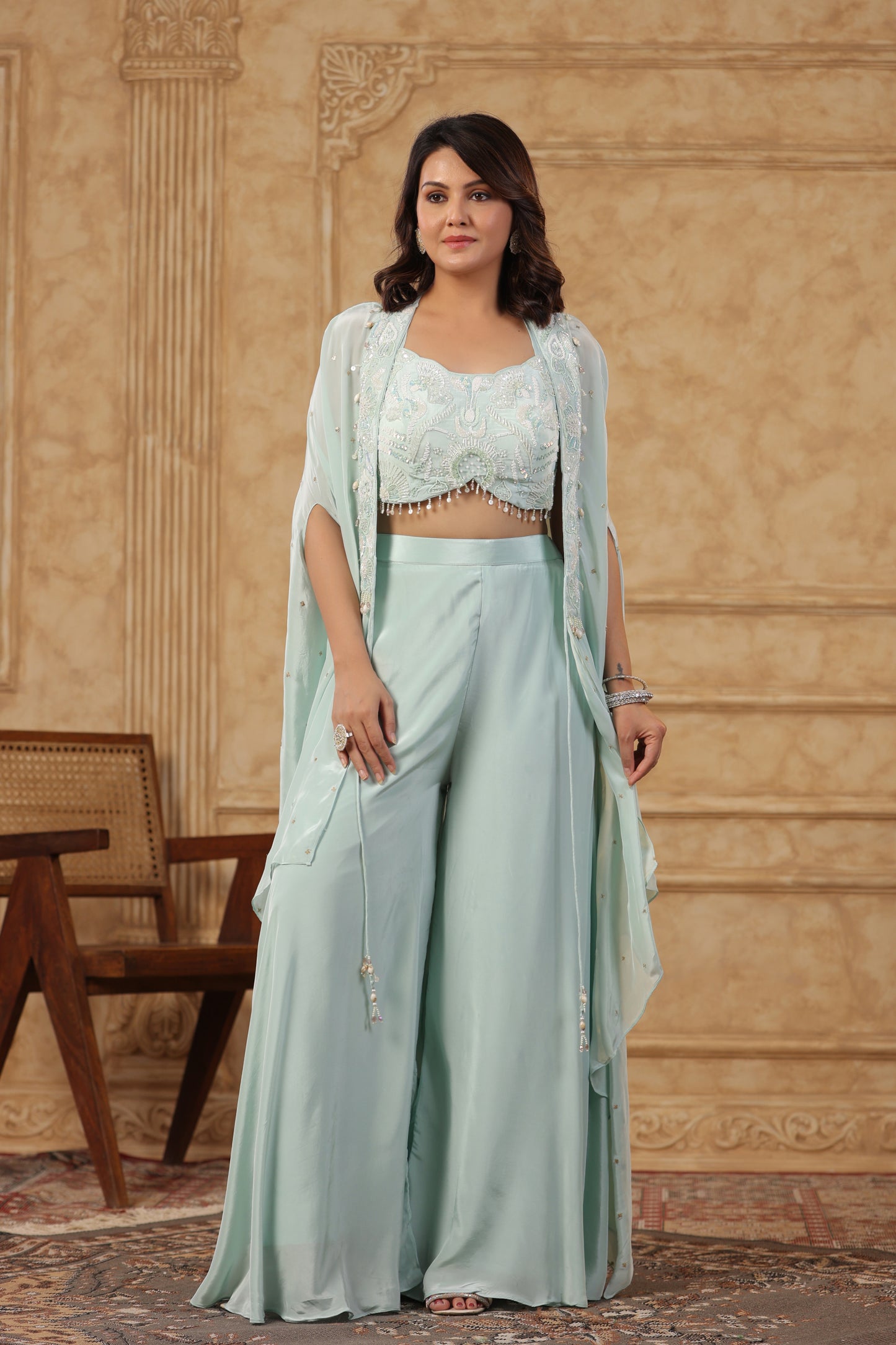 Sea Green Indo-western