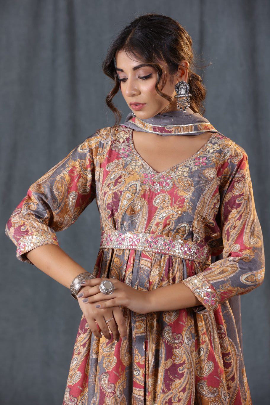 Sharara Suit Set Adorned In Gota Work