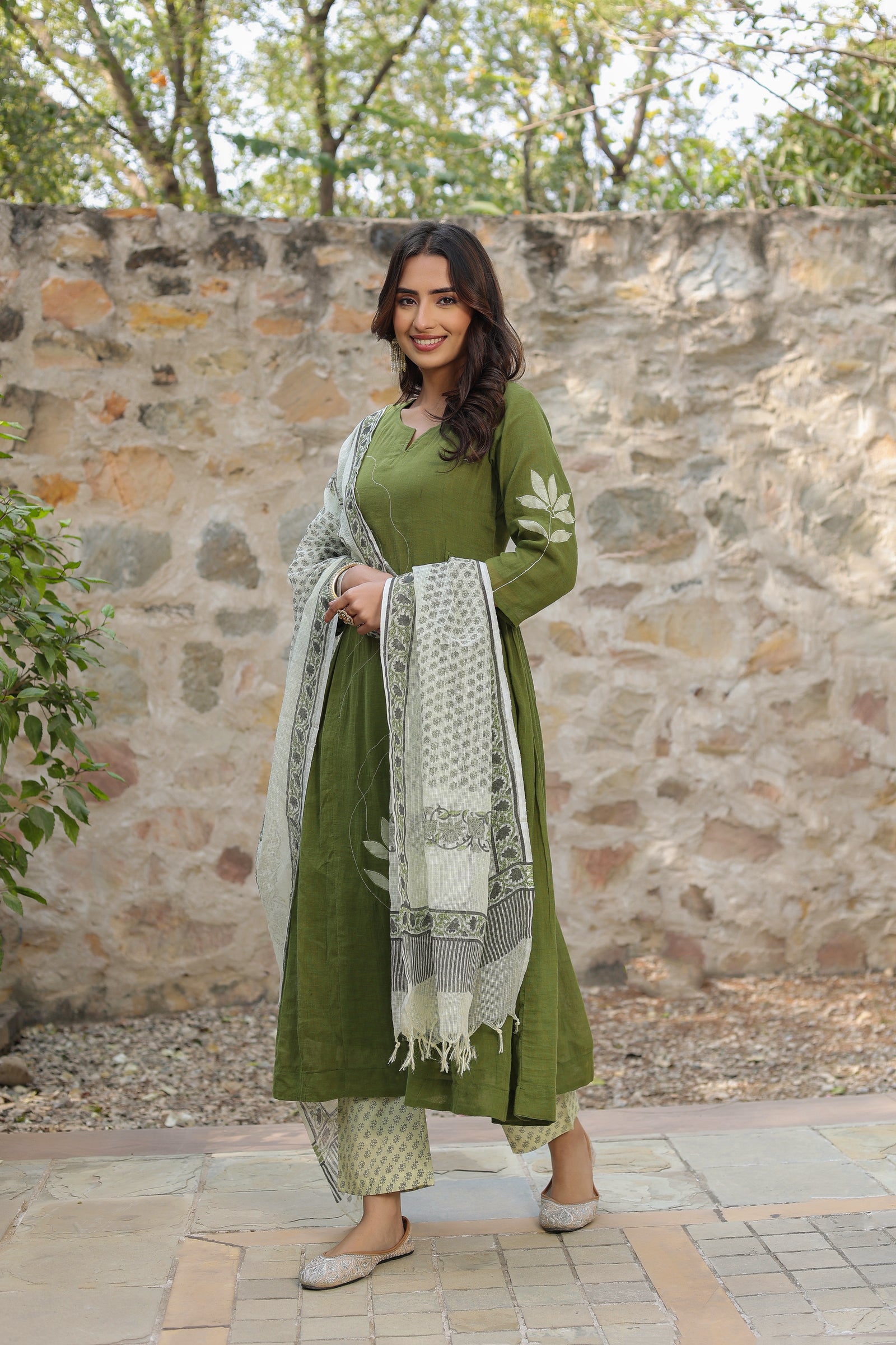 Green Kalidar Organic Cotton Suit Set