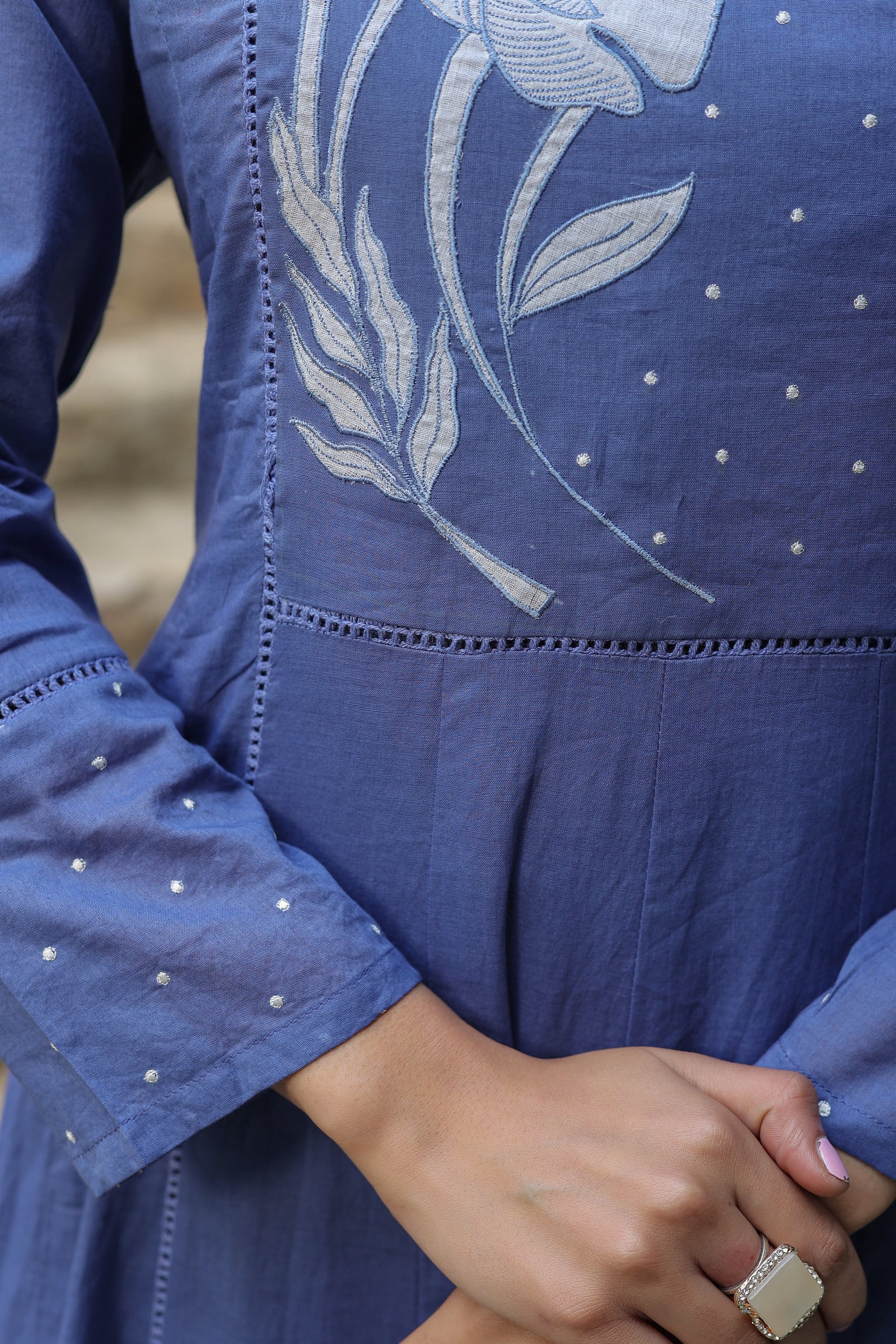 Blue Kalidar Organic Cotton Suit Set