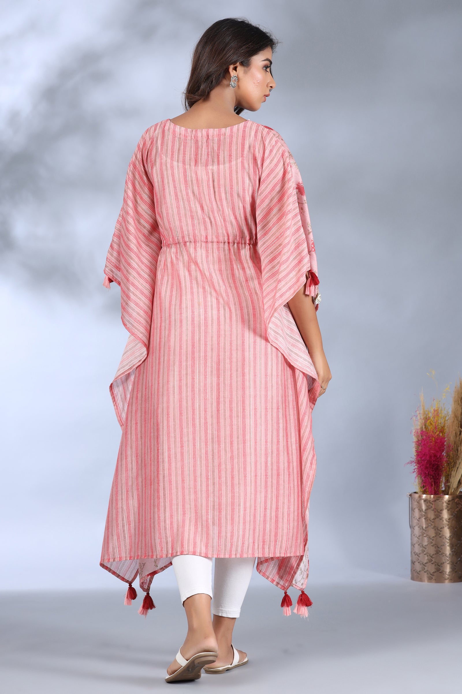 Muslin Printed Pink Kaftan