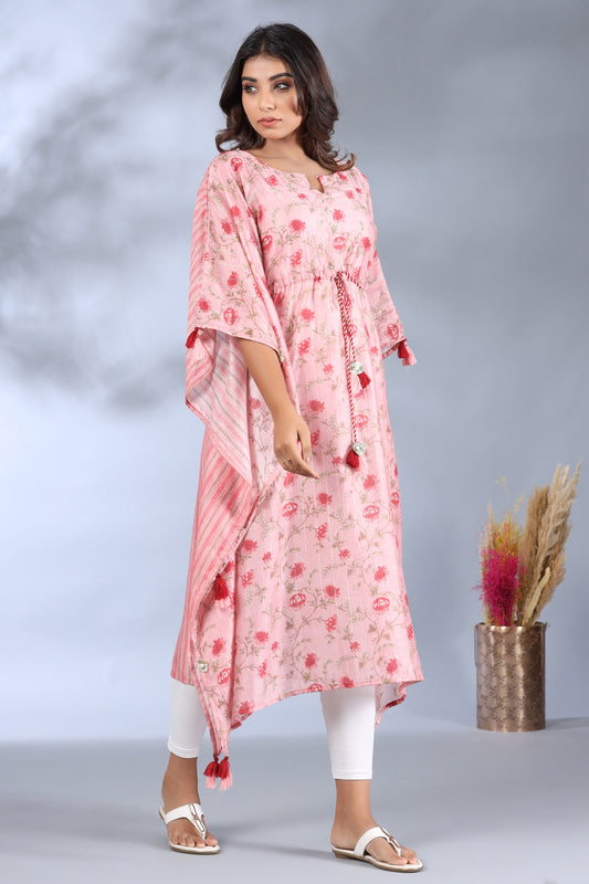 Muslin Printed Pink Kaftan