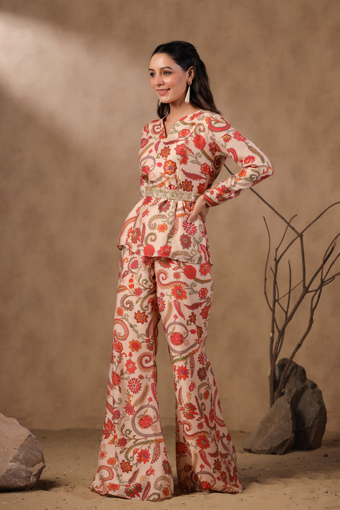 Digital Printed Bell Bottom Pant Set