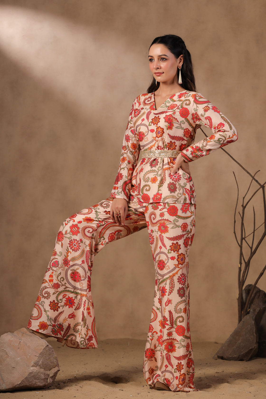 Digital Printed Bell Bottom Pant Set