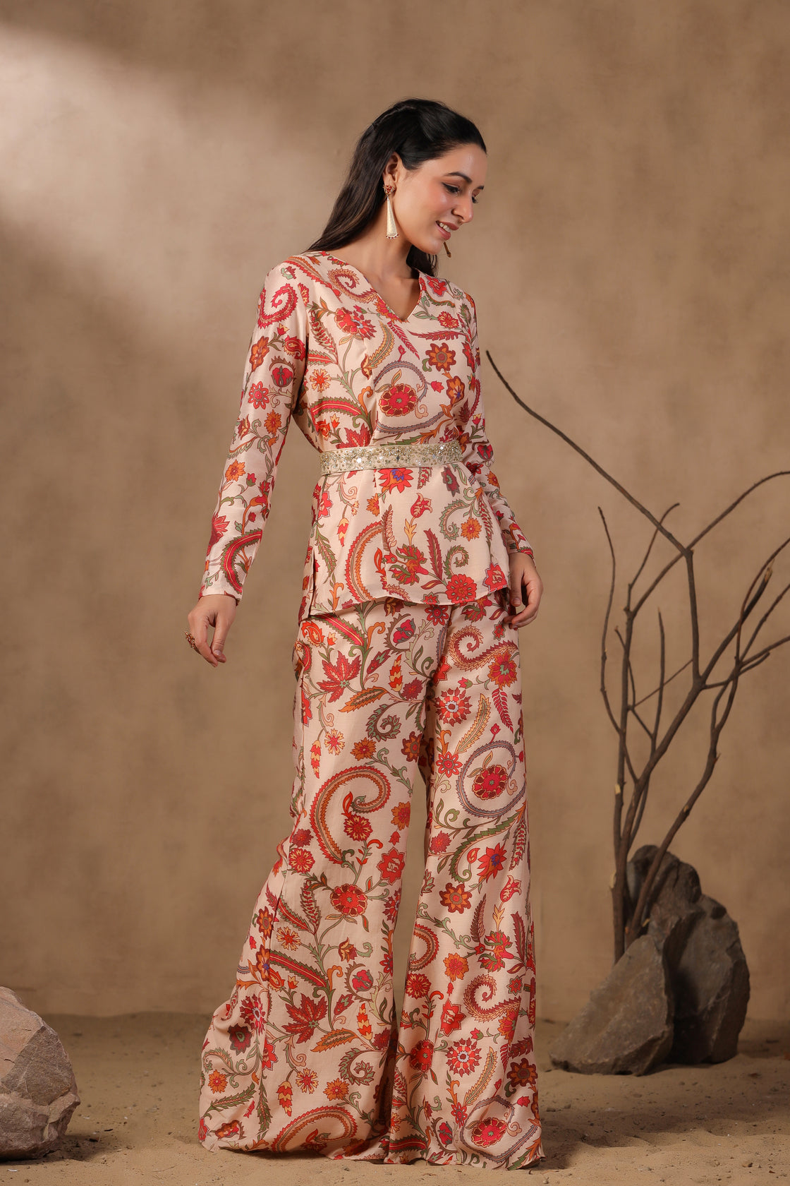 Digital Printed Bell Bottom Pant Set