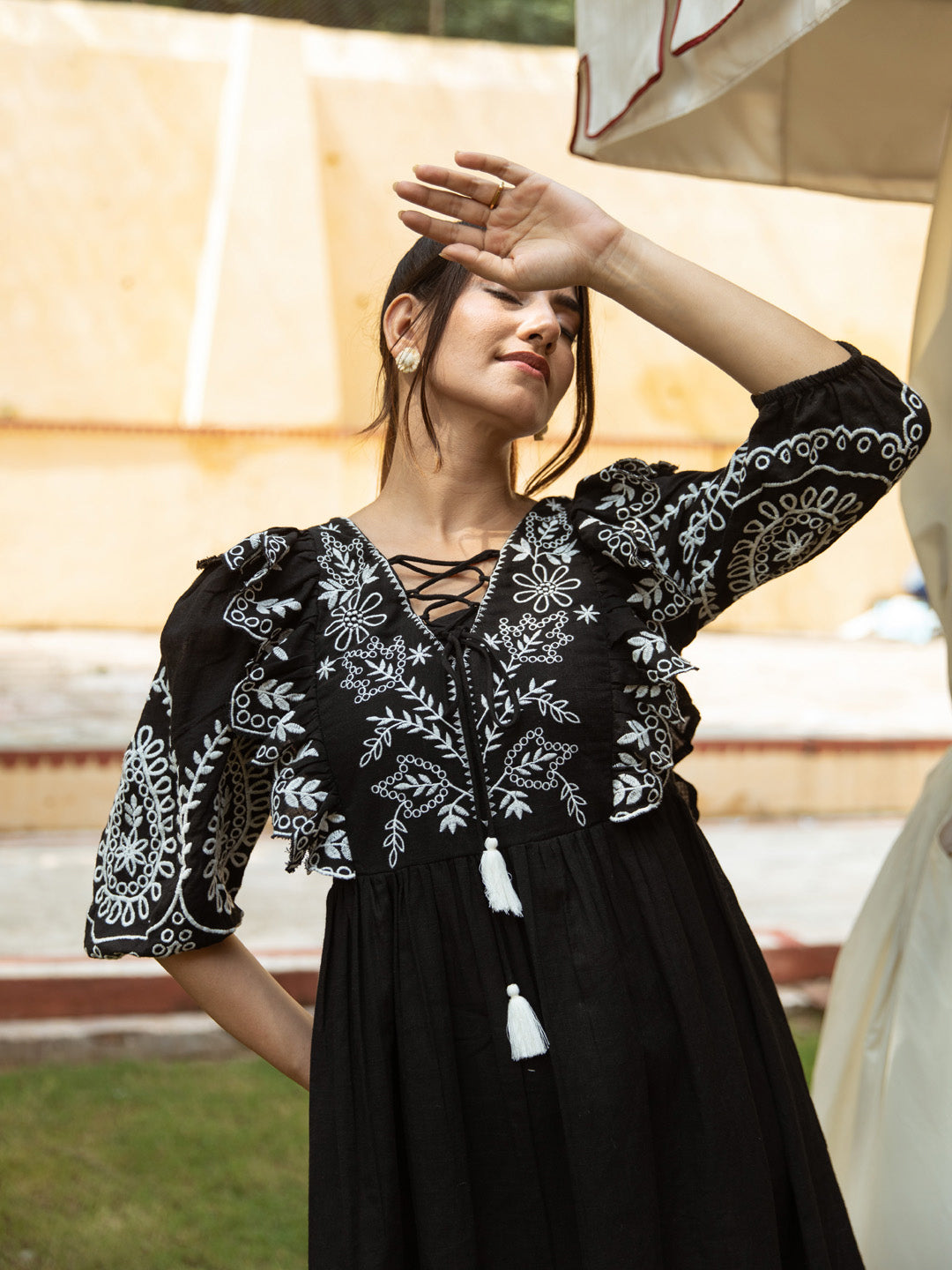 Black Embroidered Dress