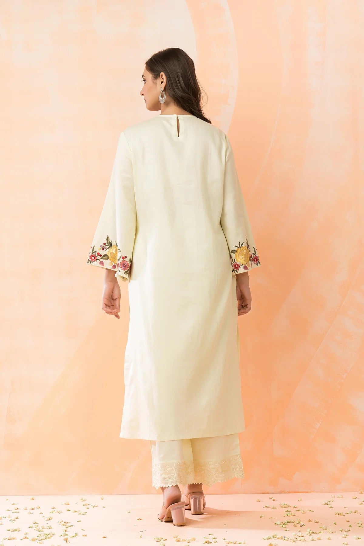 Hand Embroidered Cotton Kurta-Pant Set
