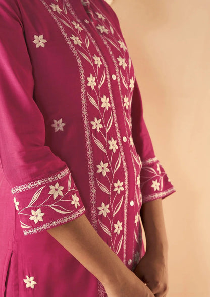 Pink Muslin Coord Set