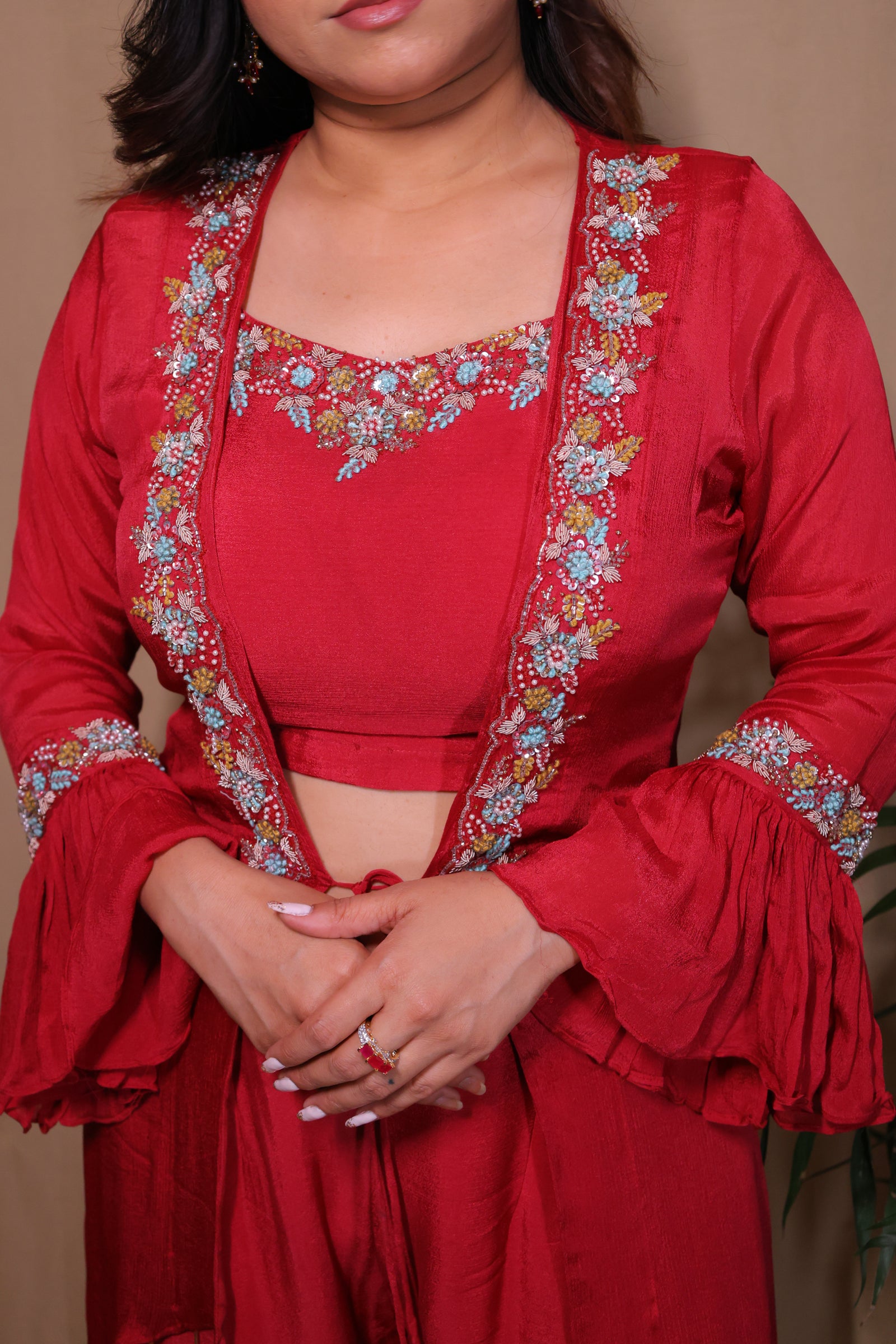 Indo-fusion wear with hand-embroidered work