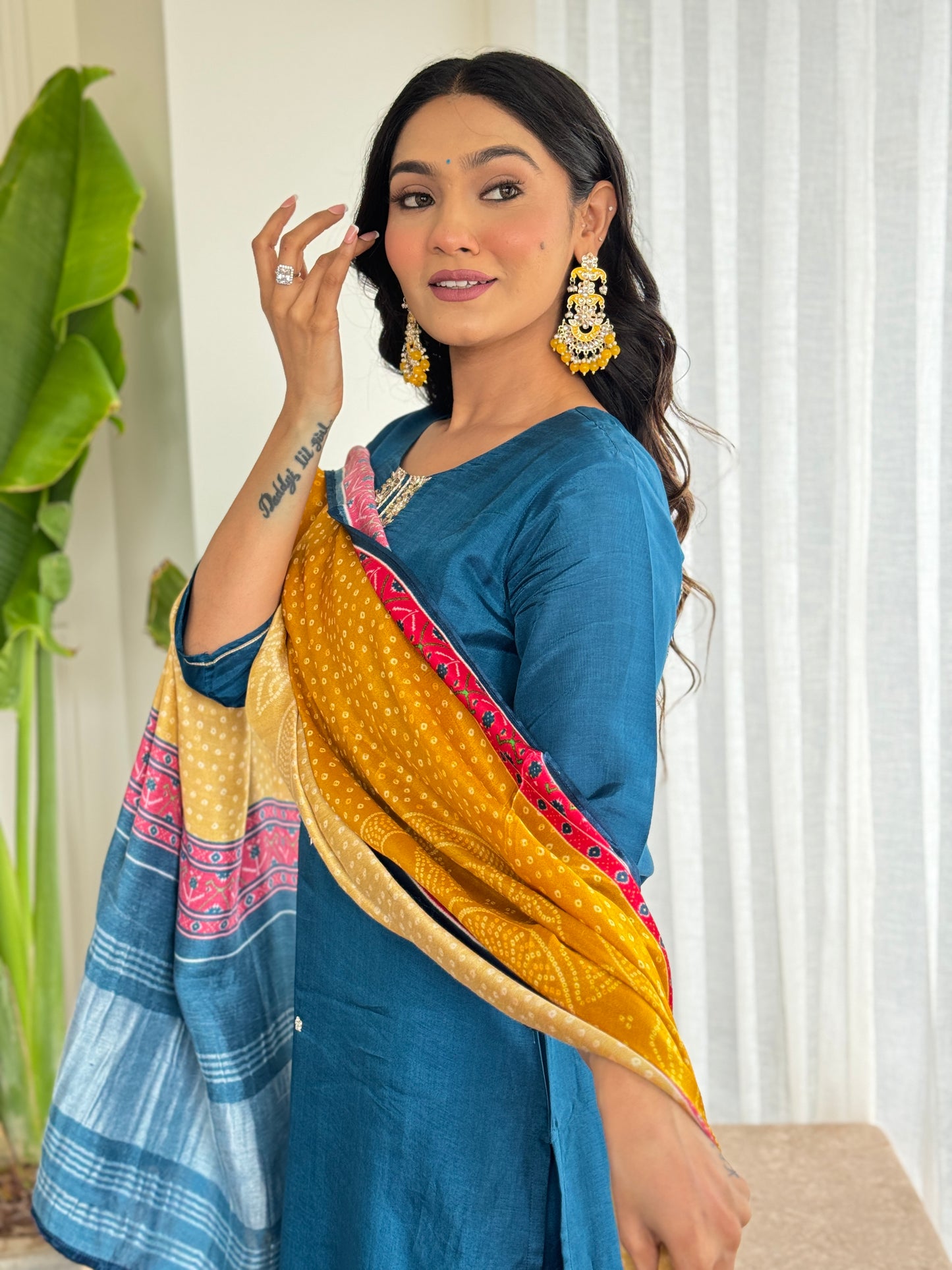 Silk Peacock Blue Suit