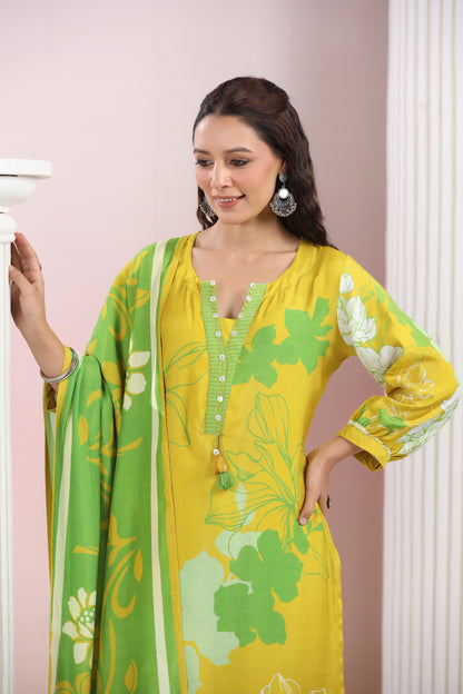Floral Breeze Crepe Suit Set