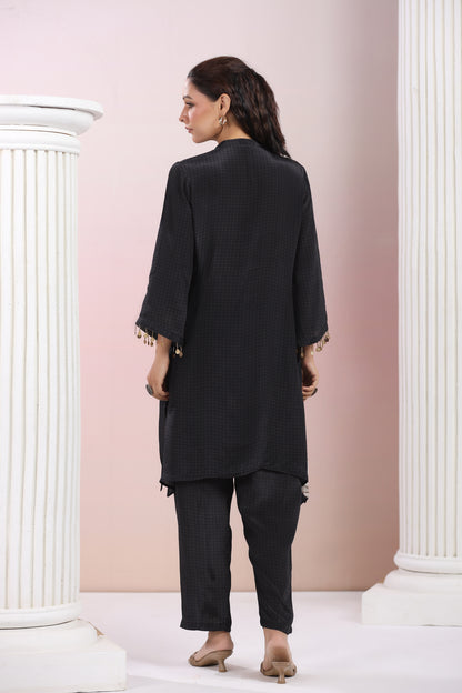 Abstract Black Crepe Coord-Set