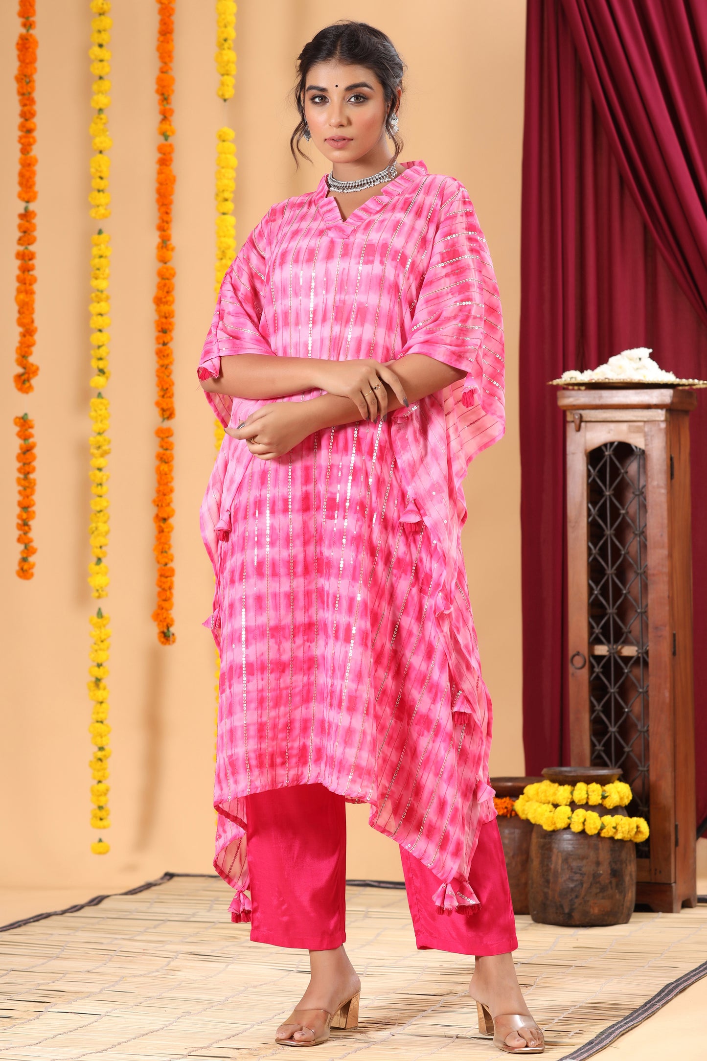 Ombre Sequence Kaftan Set - 2 Colors