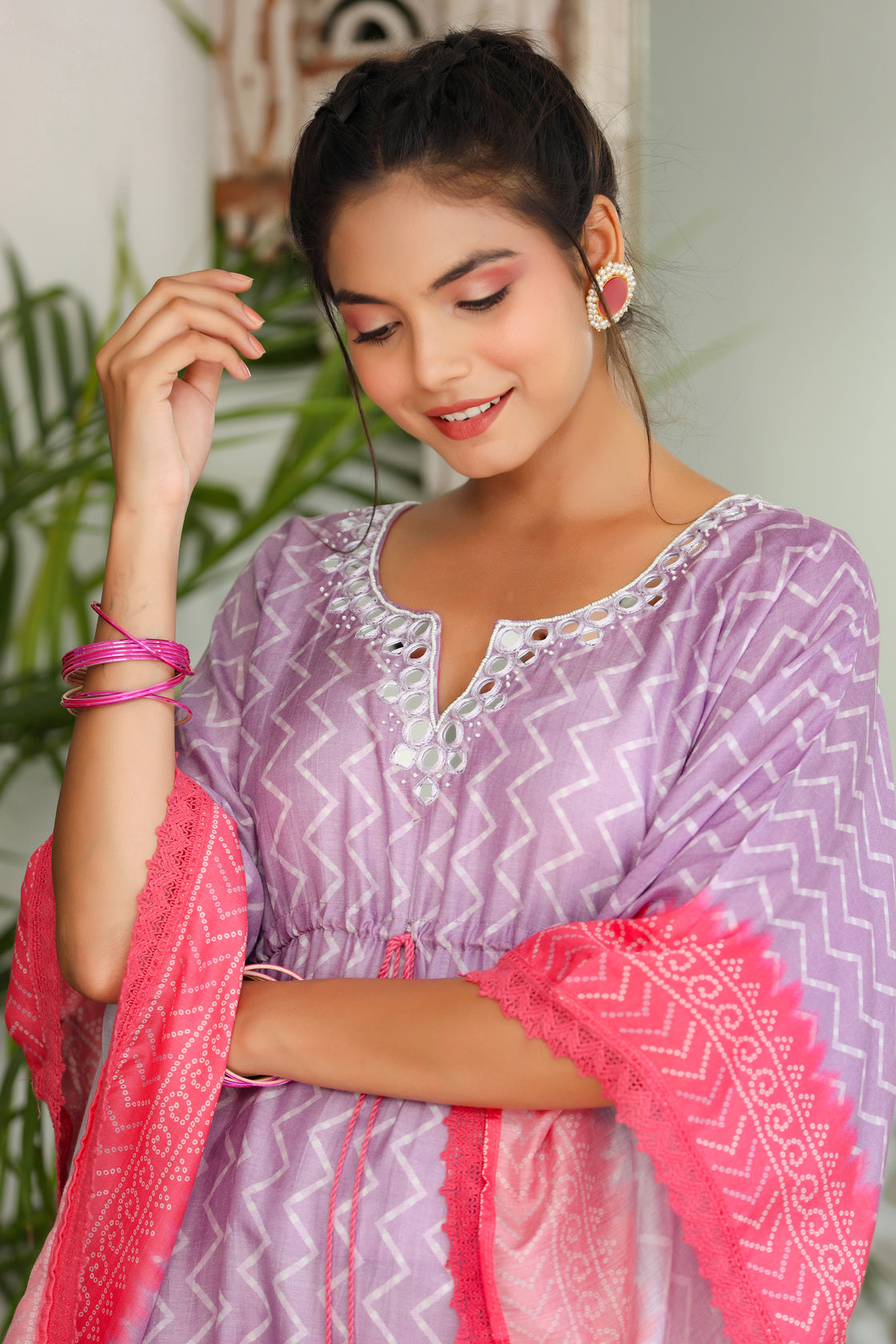 ZigZag Printed Muslin Kaftan