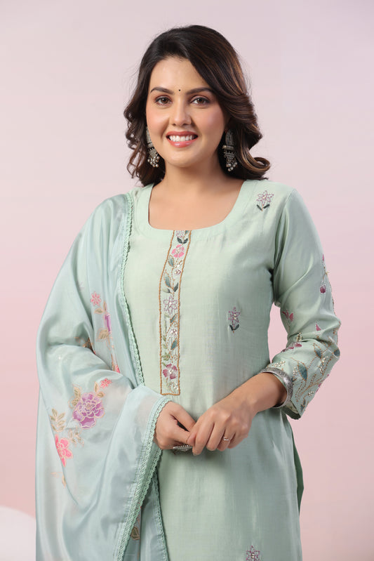 Thread Embroidered Suit Set