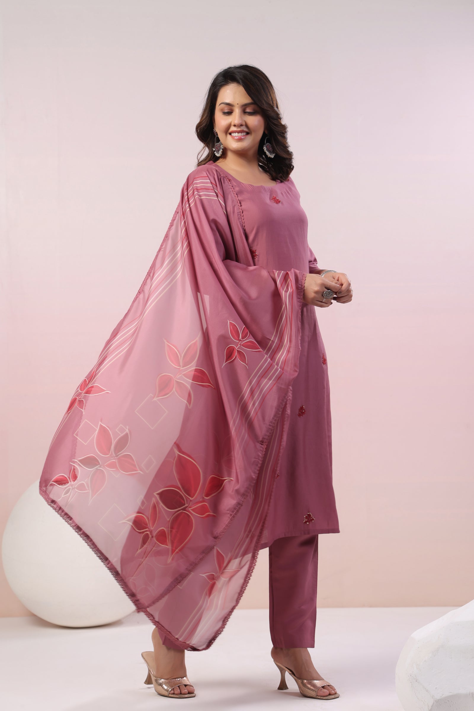 Muslin Embroidered Suit Set